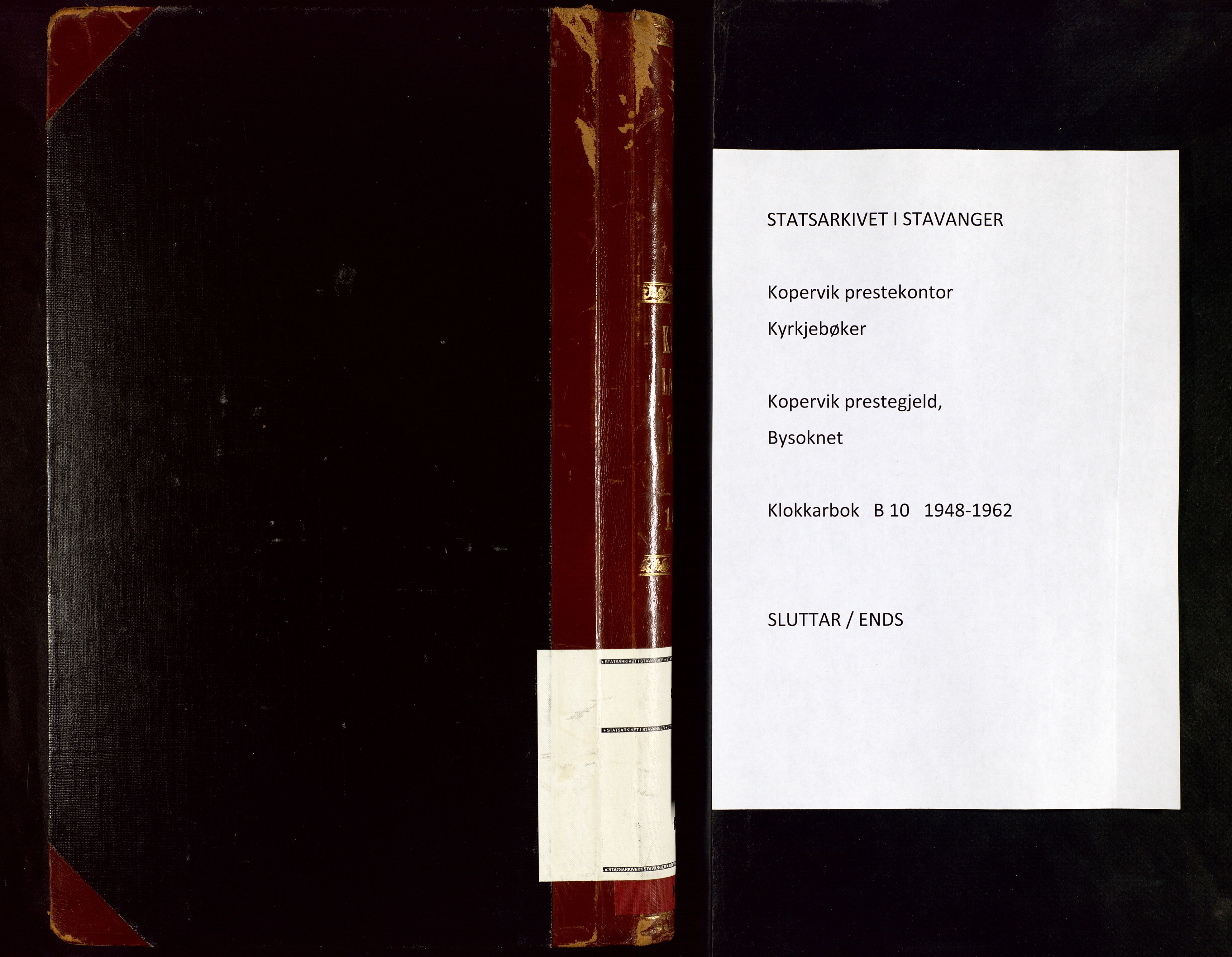 Kopervik sokneprestkontor, SAST/A-101850/H/Ha/Hab/L0010: Parish register (copy) no. B 10, 1948-1962