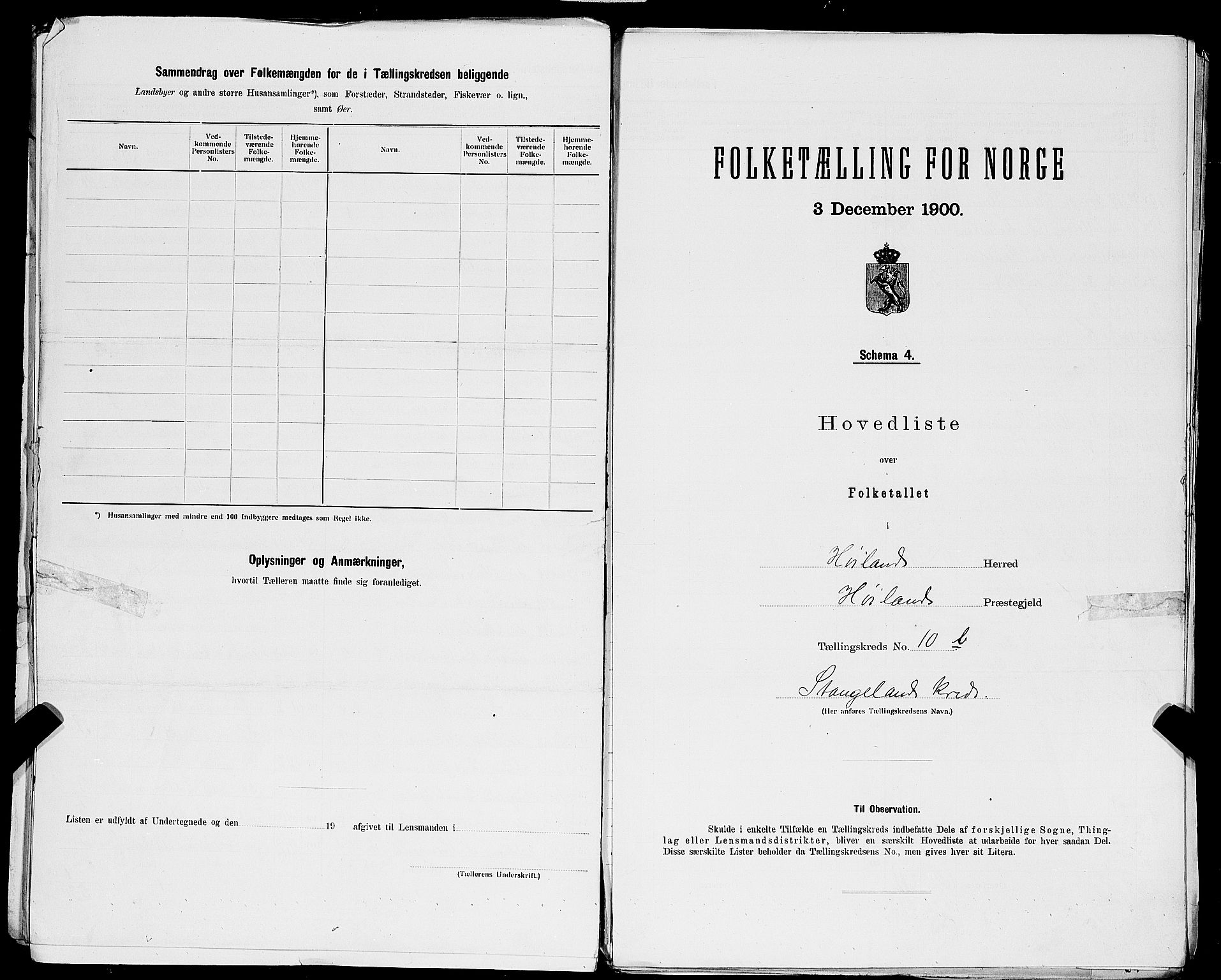 SAST, 1900 census for Høyland, 1900, p. 36