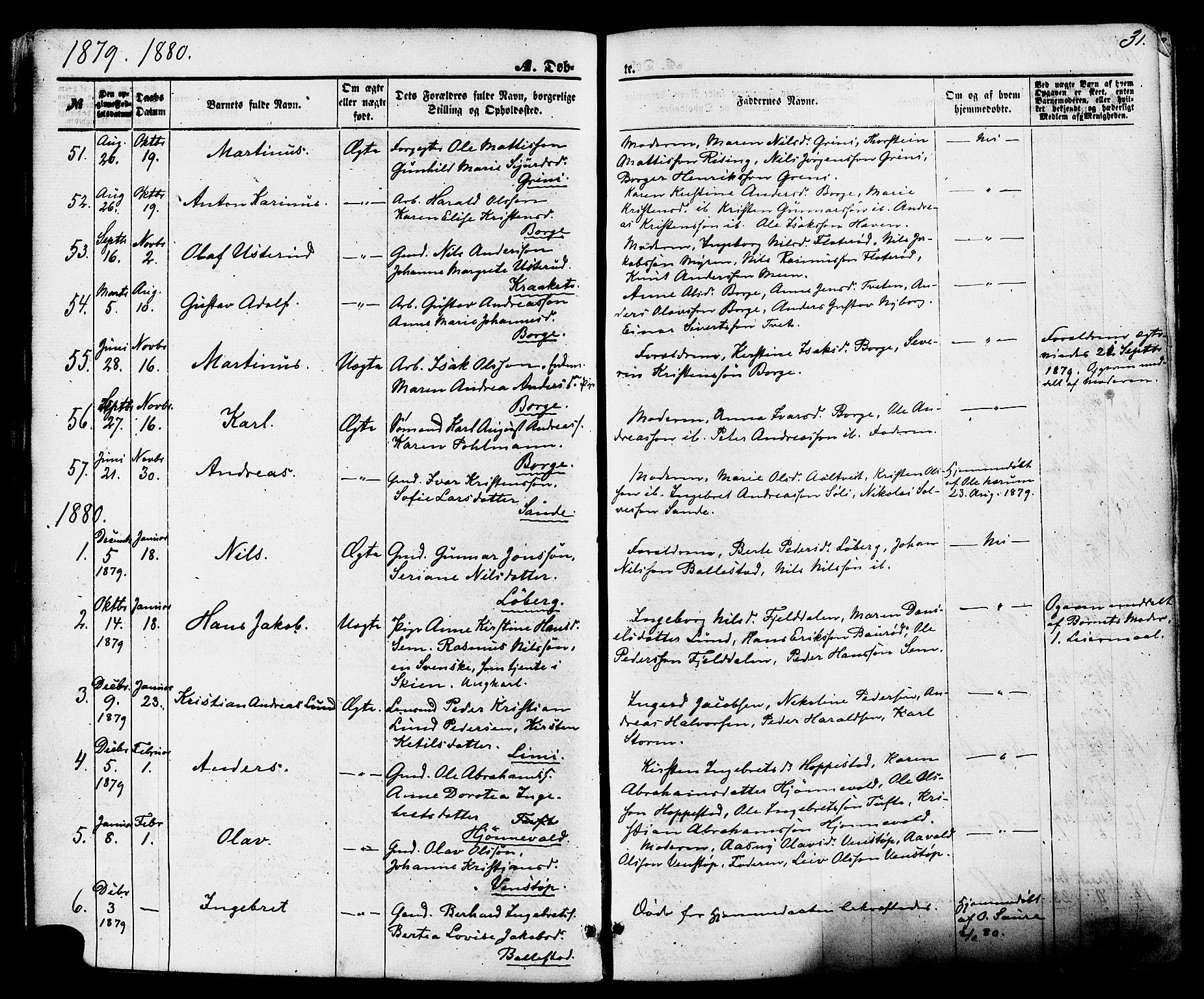 Gjerpen kirkebøker, SAKO/A-265/F/Fa/L0009: Parish register (official) no. I 9, 1872-1885, p. 31