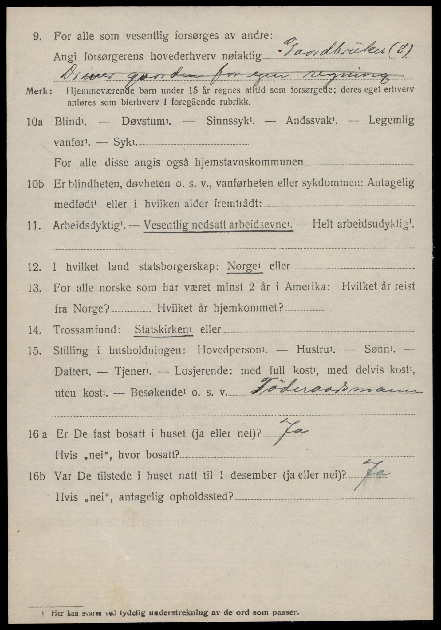 SAT, 1920 census for Sunnylven, 1920, p. 2533