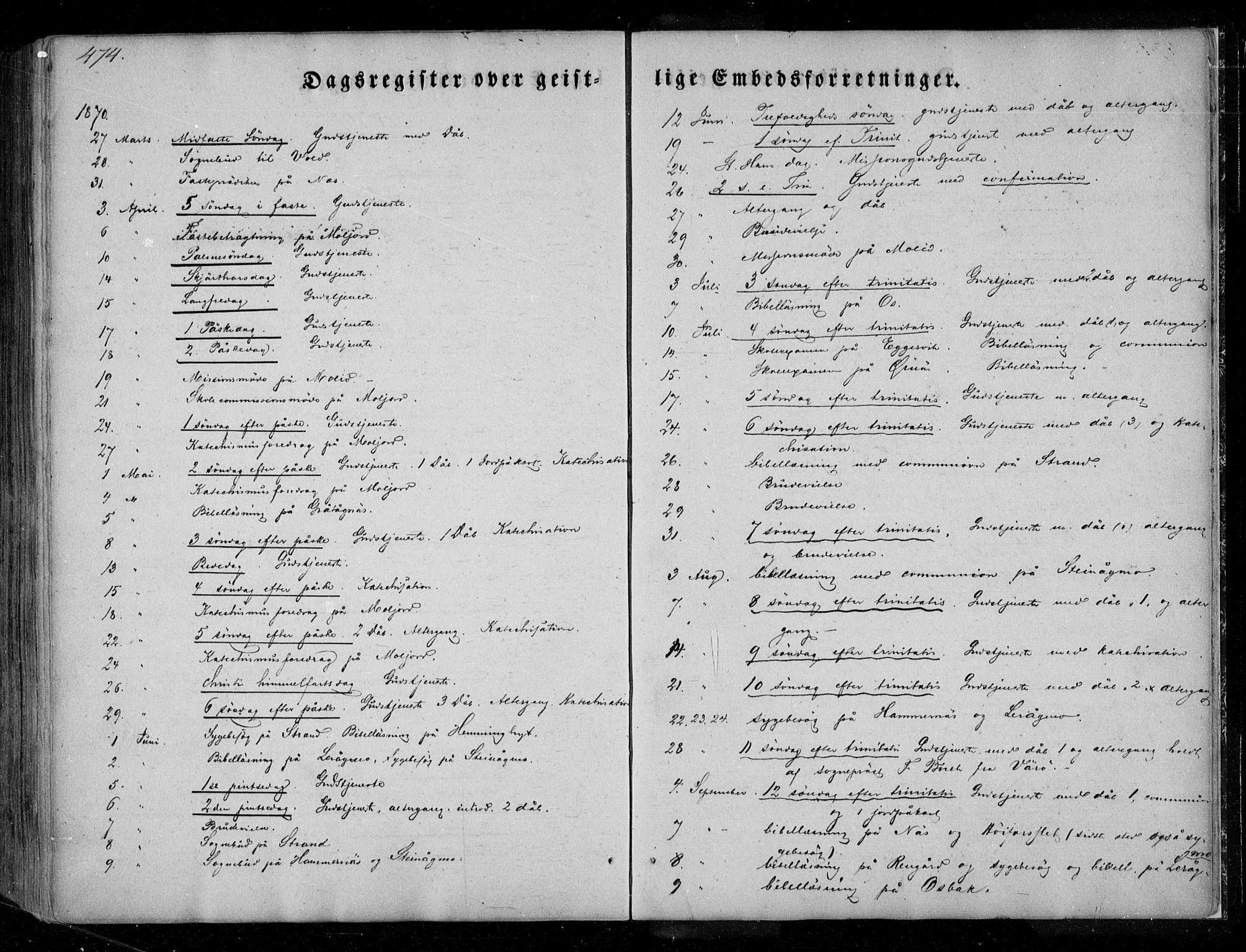 Ministerialprotokoller, klokkerbøker og fødselsregistre - Nordland, AV/SAT-A-1459/846/L0644: Parish register (official) no. 846A02, 1837-1872, p. 474