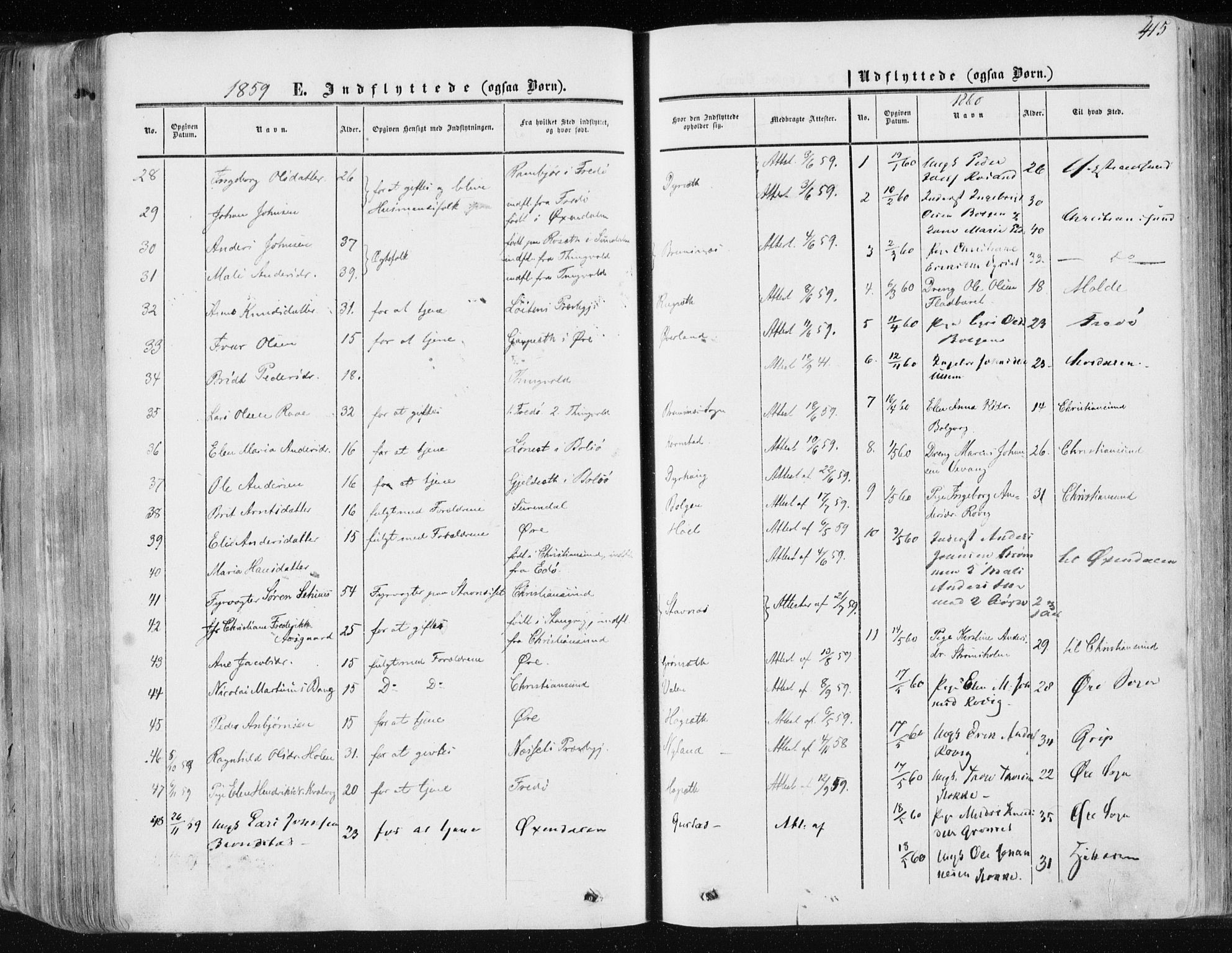 Ministerialprotokoller, klokkerbøker og fødselsregistre - Møre og Romsdal, SAT/A-1454/568/L0804: Parish register (official) no. 568A11, 1854-1868, p. 415