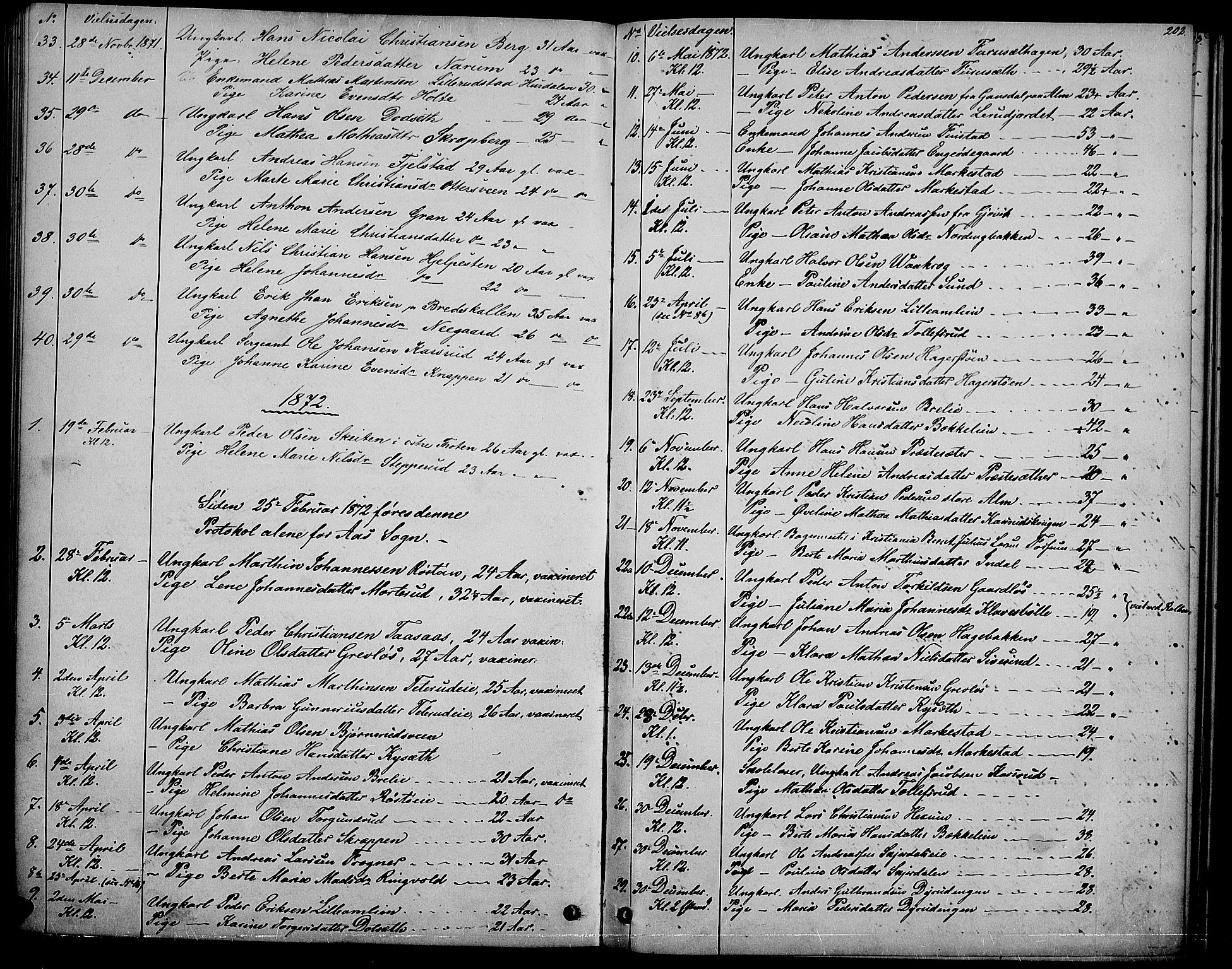 Vestre Toten prestekontor, SAH/PREST-108/H/Ha/Hab/L0006: Parish register (copy) no. 6, 1870-1887, p. 202