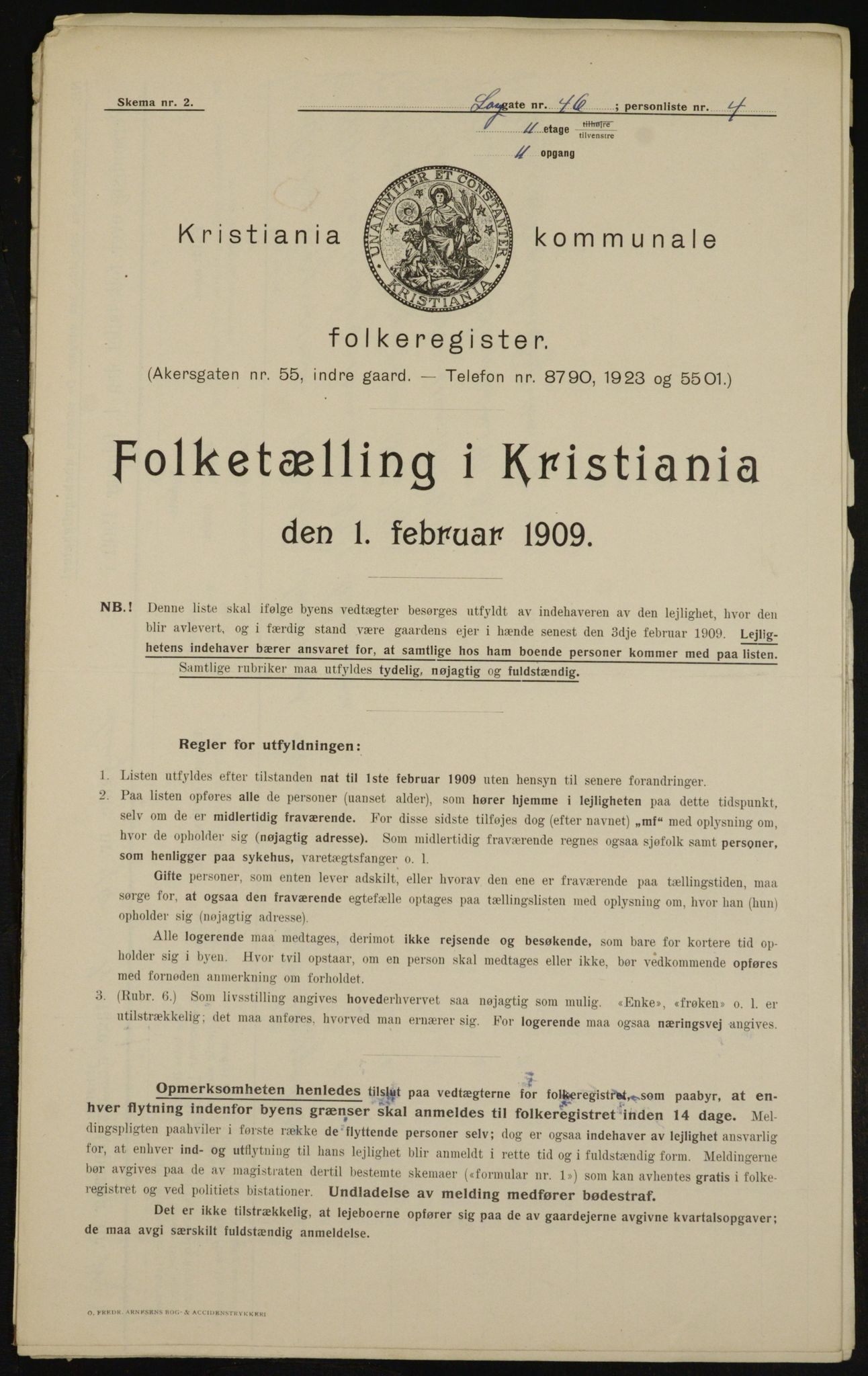 OBA, Municipal Census 1909 for Kristiania, 1909, p. 51941