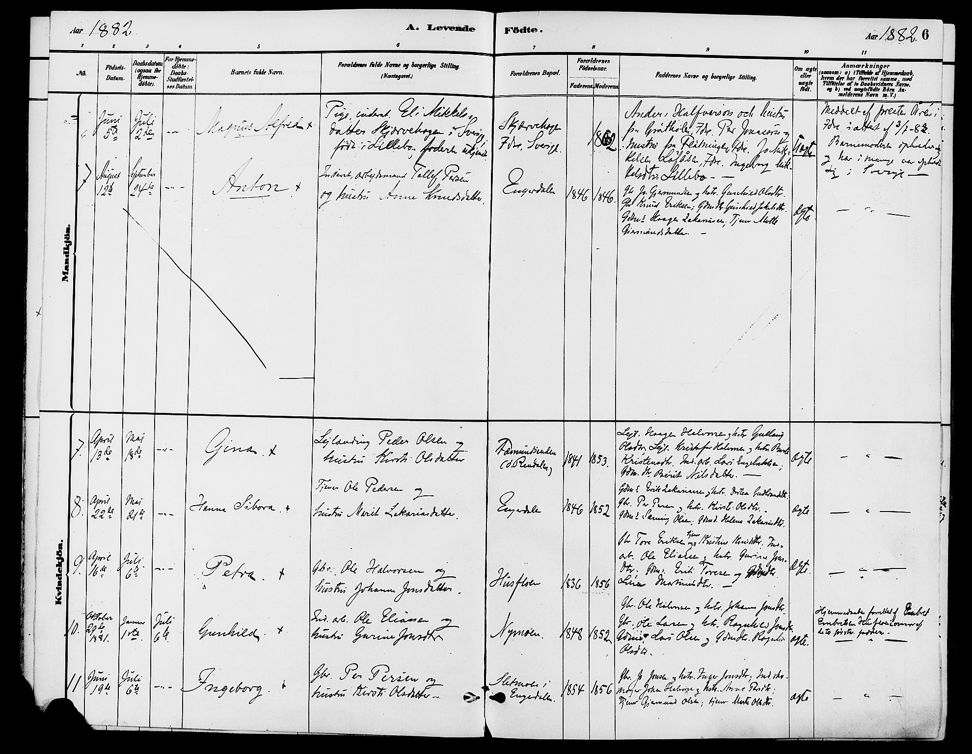 Engerdal prestekontor, AV/SAH-PREST-048/H/Ha/Haa/L0001: Parish register (official) no. 1, 1881-1898, p. 6