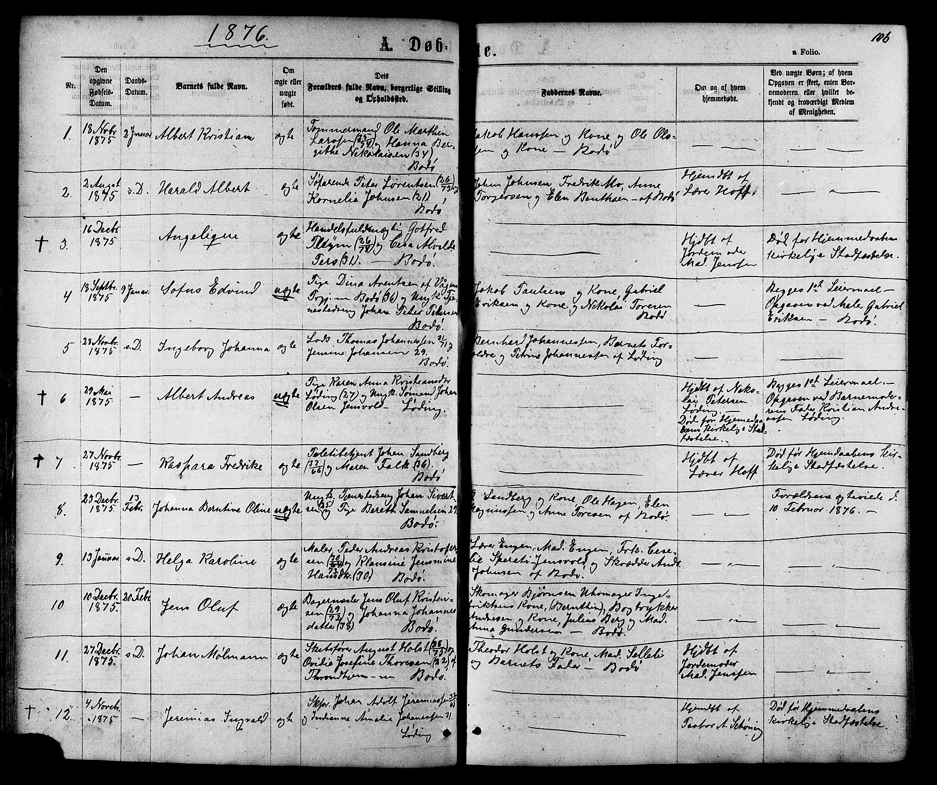 Ministerialprotokoller, klokkerbøker og fødselsregistre - Nordland, SAT/A-1459/801/L0029: Parish register (copy) no. 801C04, 1868-1878, p. 106