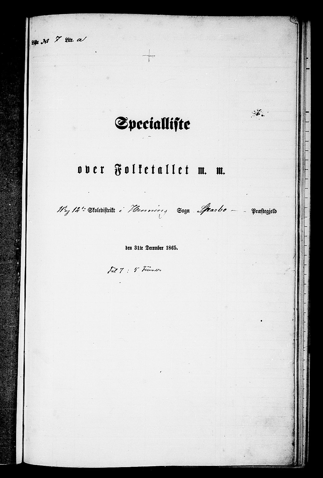 RA, 1865 census for Sparbu, 1865, p. 146