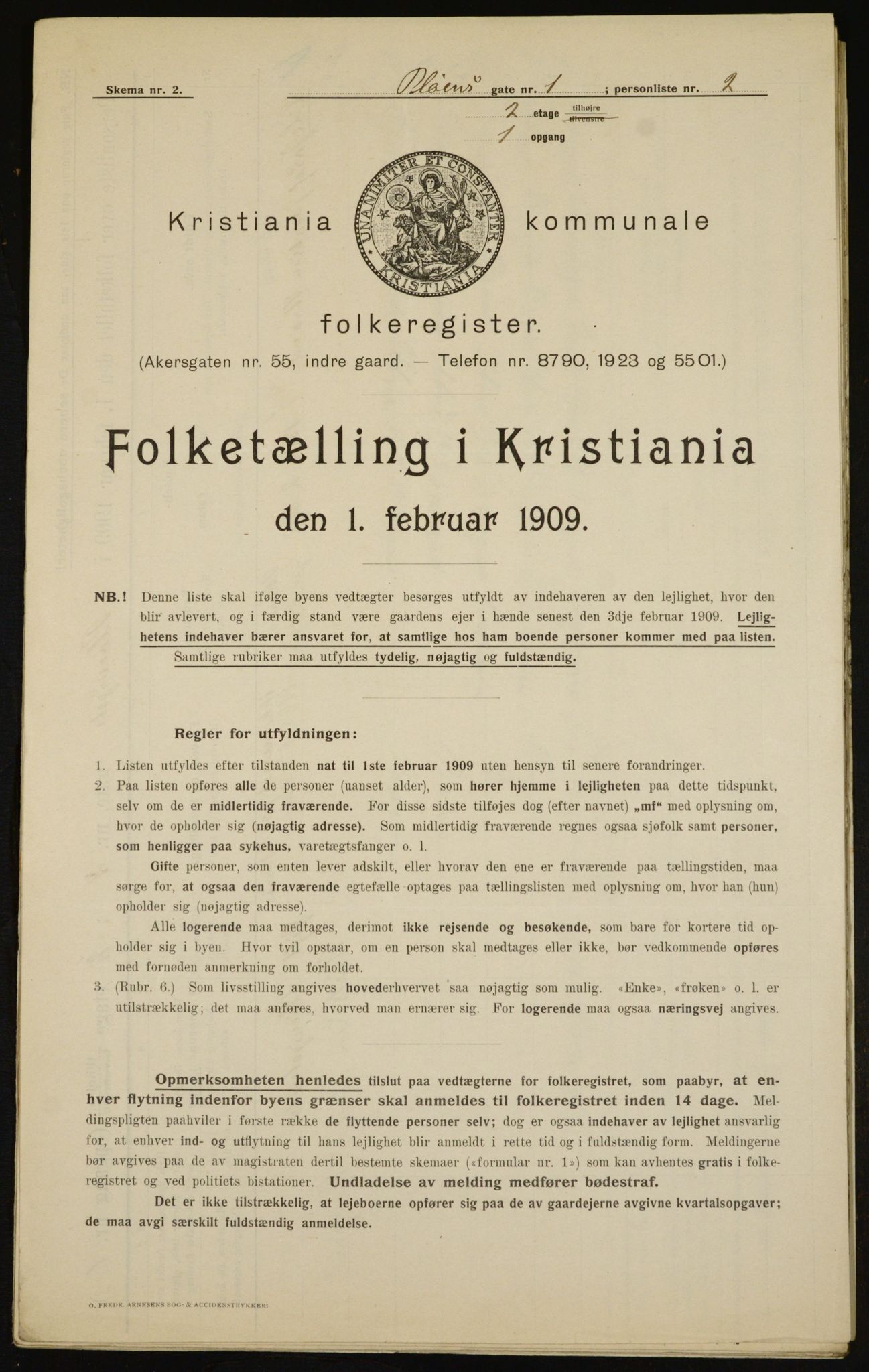 OBA, Municipal Census 1909 for Kristiania, 1909, p. 73231