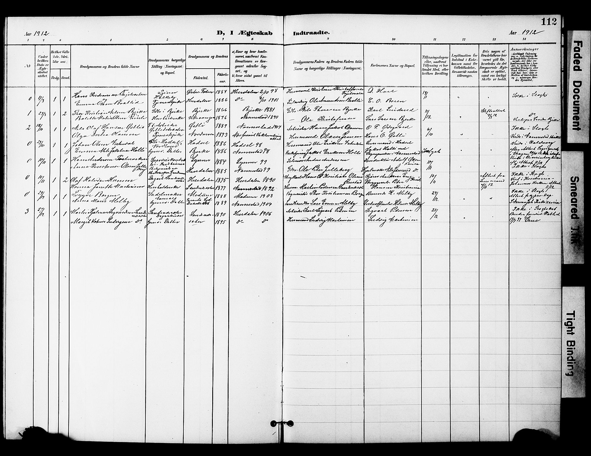 Nannestad prestekontor Kirkebøker, SAO/A-10414a/G/Gc/L0001: Parish register (copy) no. III 1, 1901-1916, p. 112
