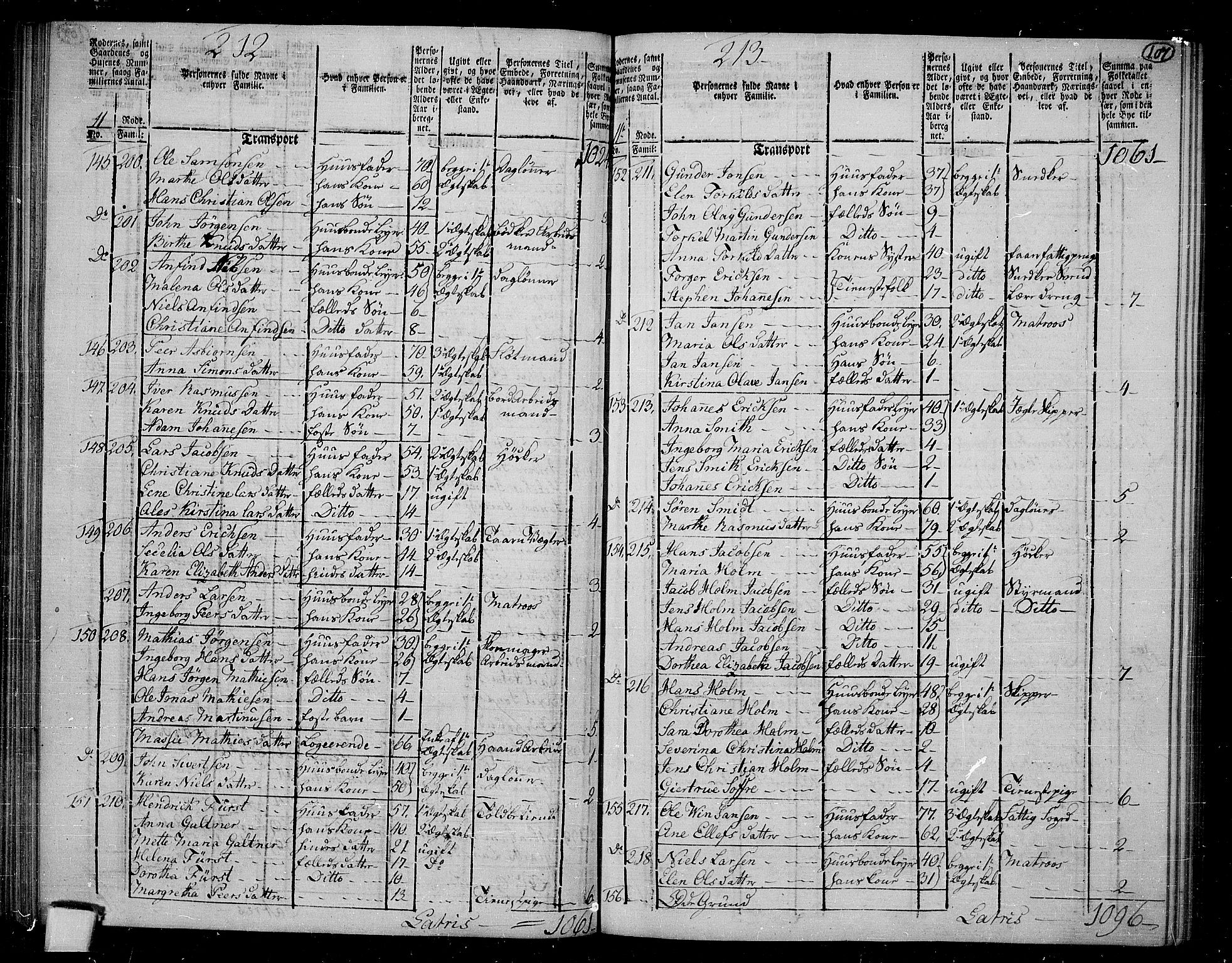 RA, 1801 census for 1301 Bergen, 1801, p. 106b-107a