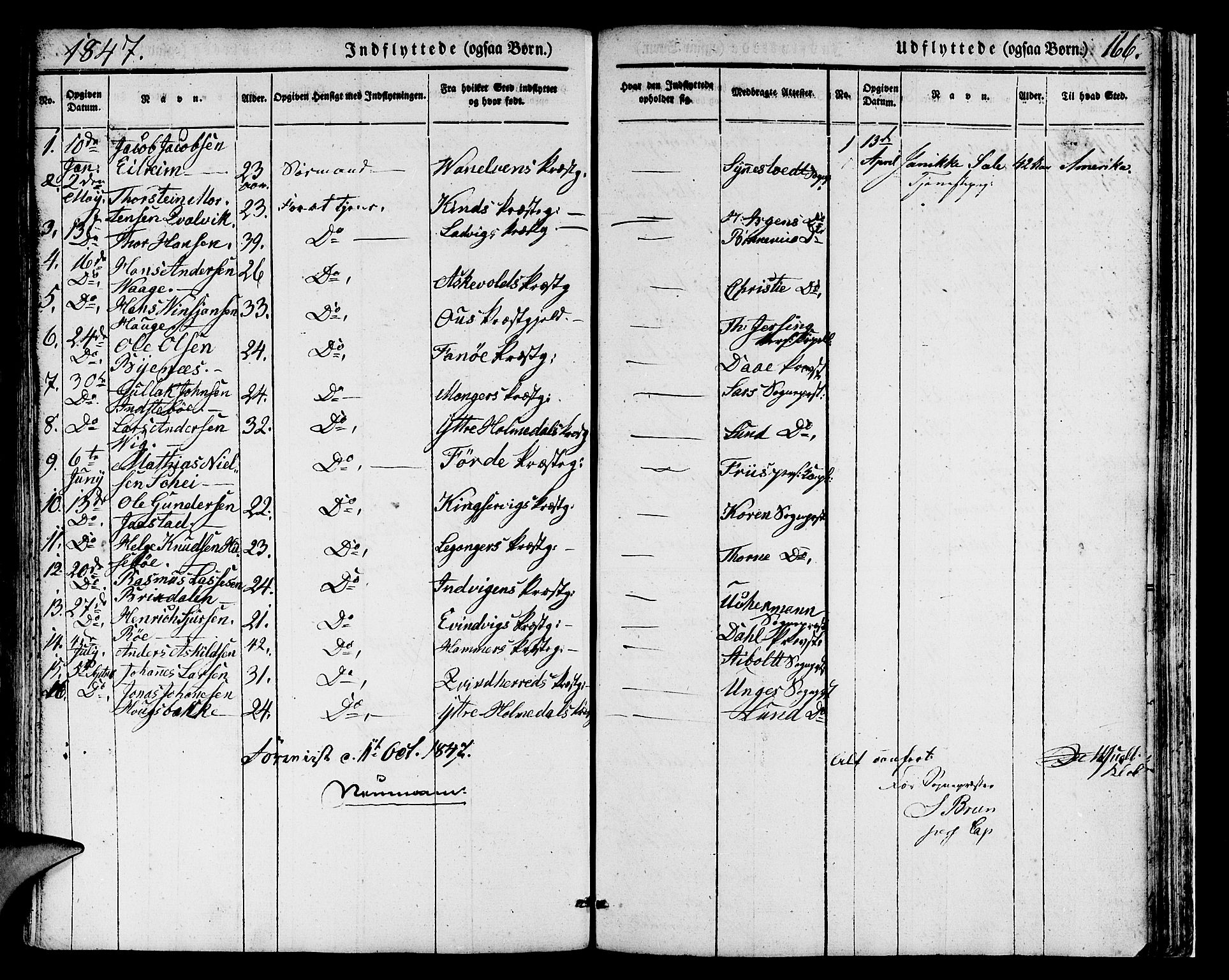 Domkirken sokneprestembete, SAB/A-74801/H/Hab/L0029: Parish register (copy) no. D 1, 1839-1857, p. 166