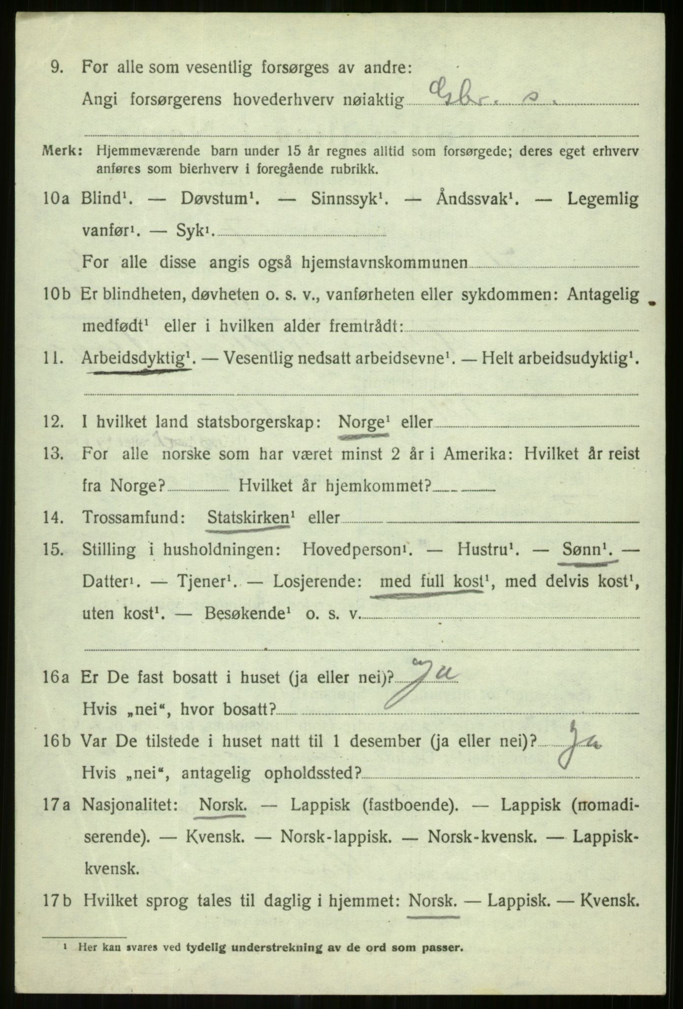 SATØ, 1920 census for Karlsøy, 1920, p. 1763