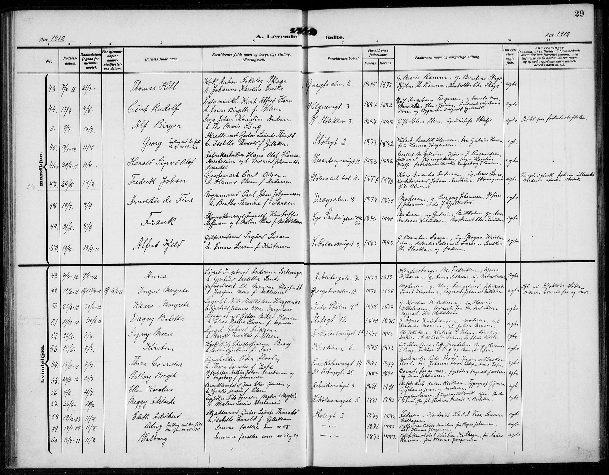 Mariakirken Sokneprestembete, AV/SAB-A-76901/H/Hab/L0006: Parish register (copy) no. A 6, 1909-1939, p. 29