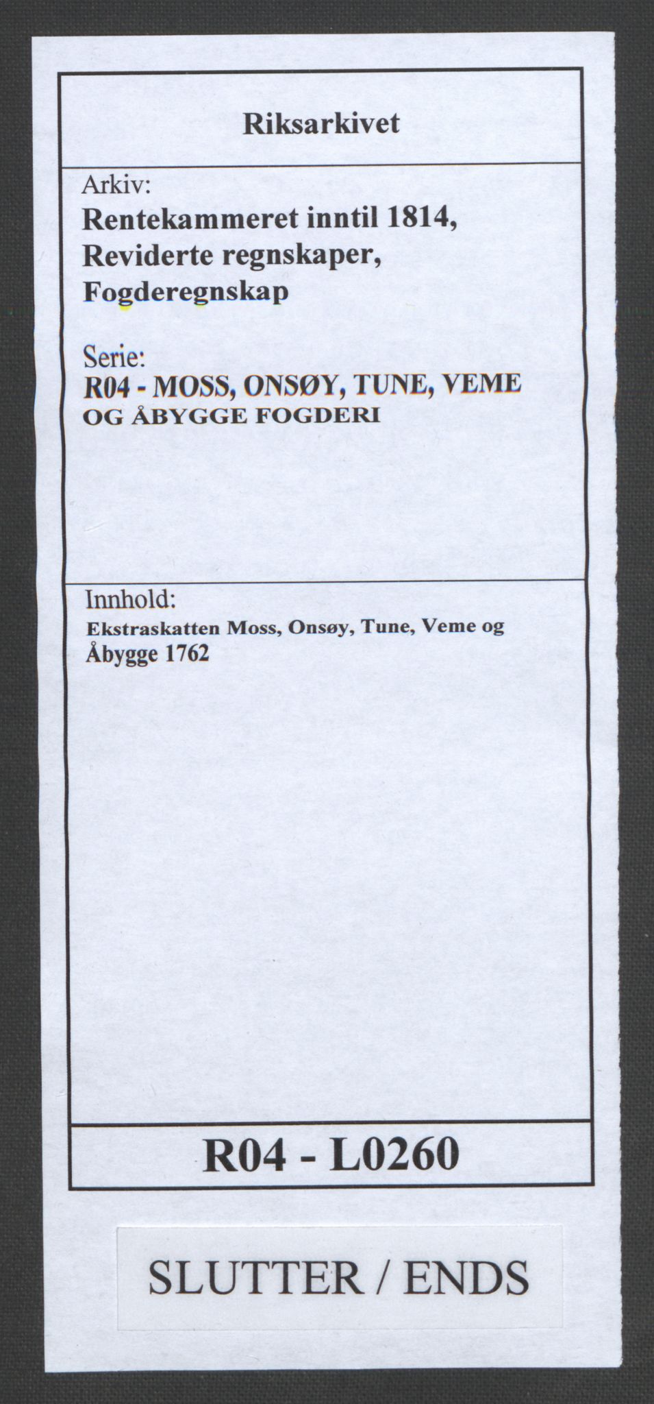 Rentekammeret inntil 1814, Reviderte regnskaper, Fogderegnskap, AV/RA-EA-4092/R04/L0260: Ekstraskatten Moss, Onsøy, Tune, Veme og Åbygge, 1762, p. 342