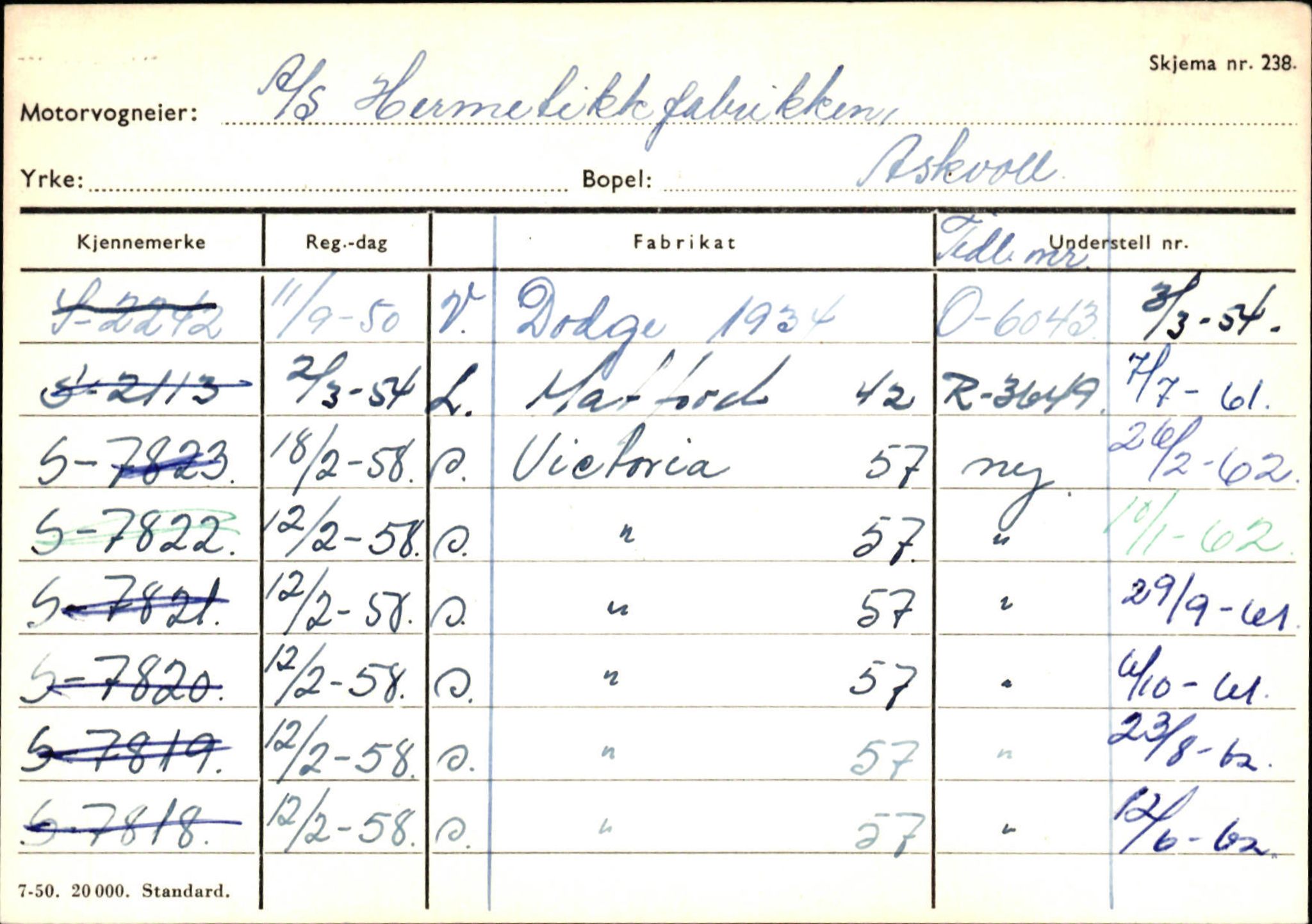 Statens vegvesen, Sogn og Fjordane vegkontor, AV/SAB-A-5301/4/F/L0132: Eigarregister Askvoll A-Å. Balestrand A-Å, 1945-1975, p. 556