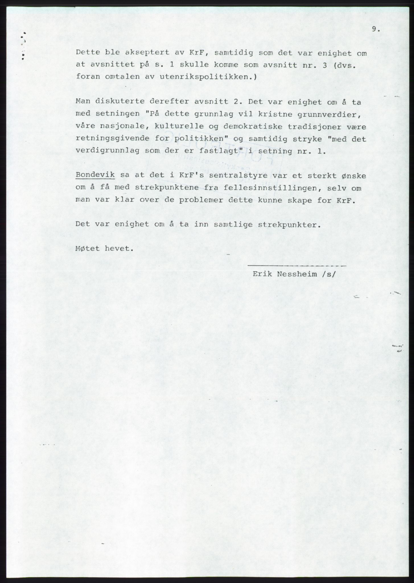 Forhandlingsmøtene 1983 mellom Høyre, KrF og Senterpartiet om dannelse av regjering, AV/RA-PA-0696/A/L0001: Forhandlingsprotokoll, 1983, p. 38