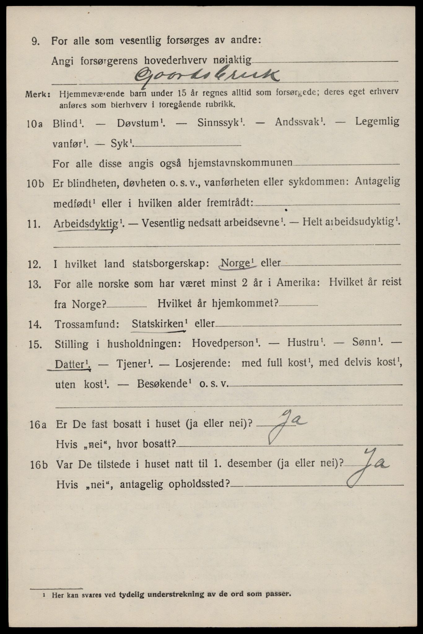 SAST, 1920 census for Skjold, 1920, p. 4059