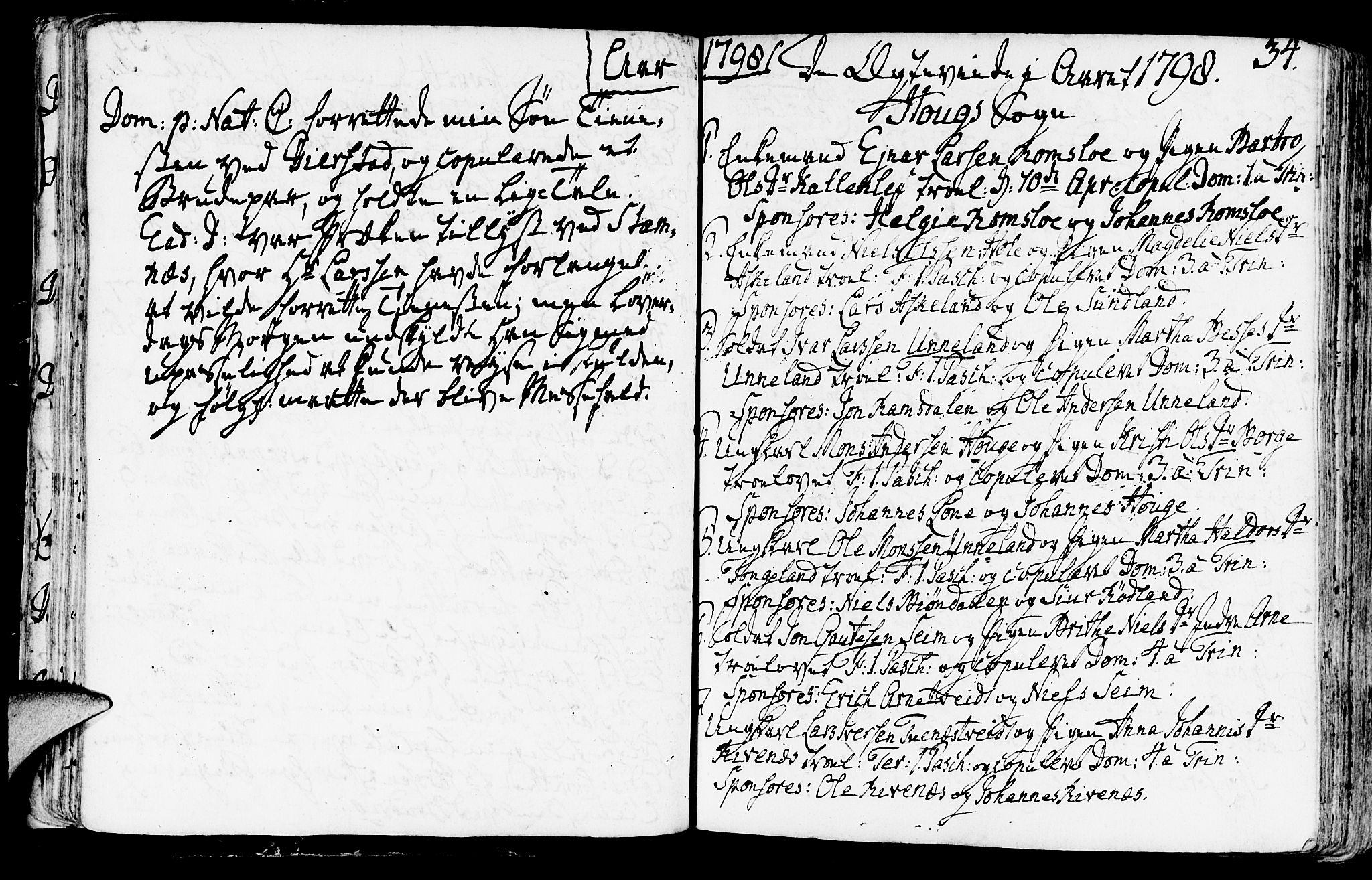 Haus sokneprestembete, SAB/A-75601/H/Haa: Parish register (official) no. A 11, 1796-1816, p. 34