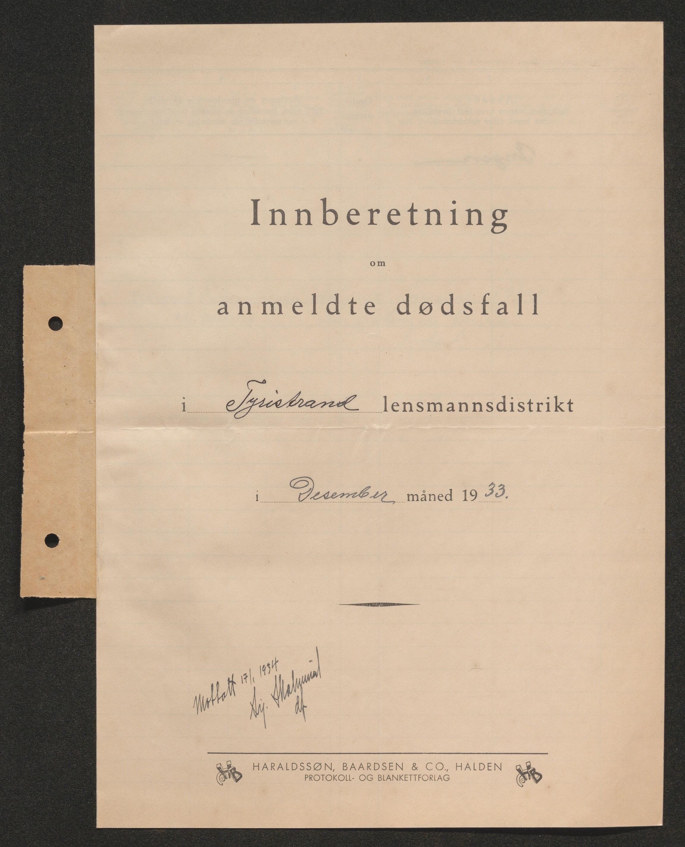 Ringerike sorenskriveri, AV/SAKO-A-105/H/Ha/Hab/L0024: Dødsfallslister Tyristrand, 1932-1940, p. 153