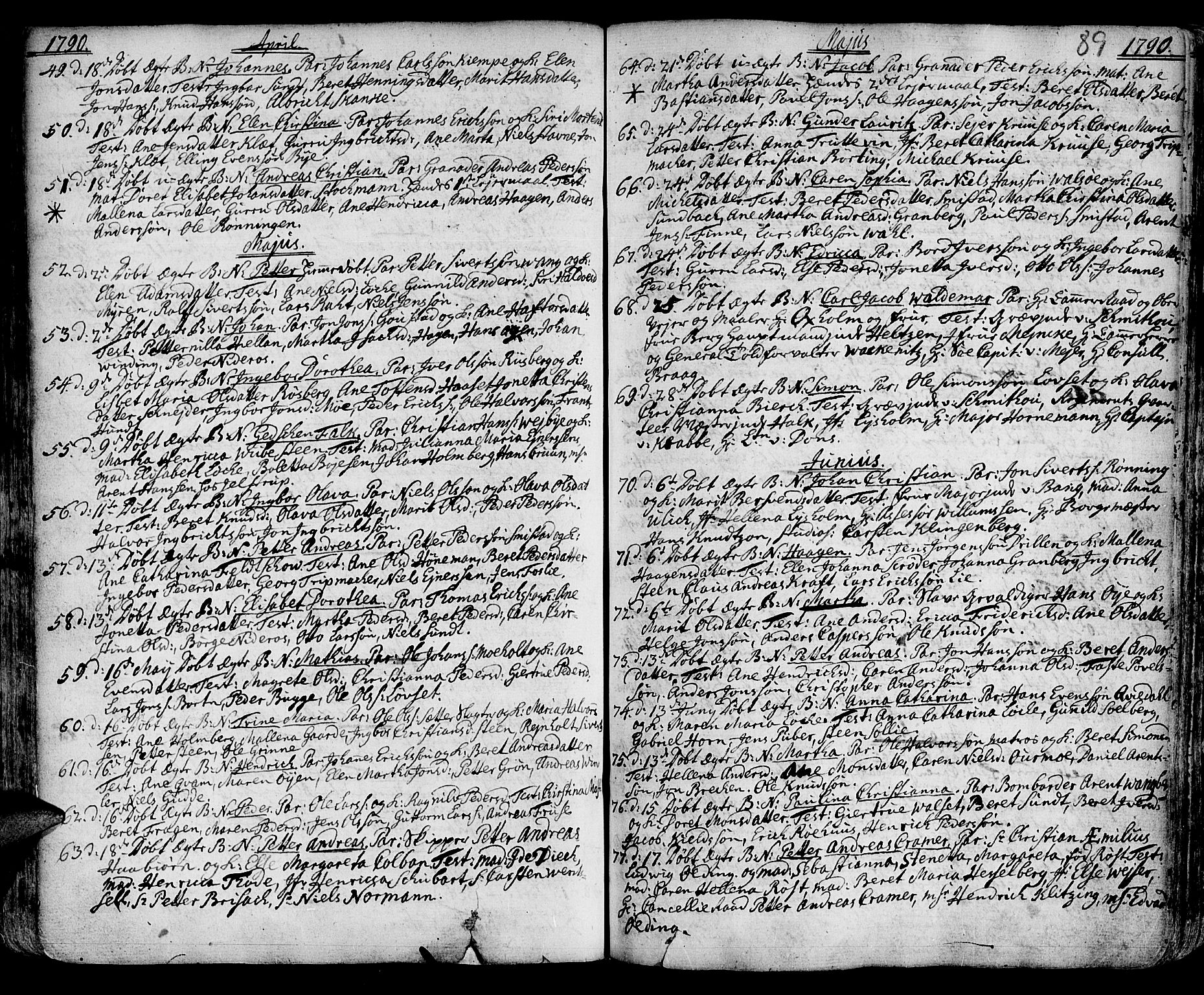 Ministerialprotokoller, klokkerbøker og fødselsregistre - Sør-Trøndelag, SAT/A-1456/601/L0039: Parish register (official) no. 601A07, 1770-1819, p. 89