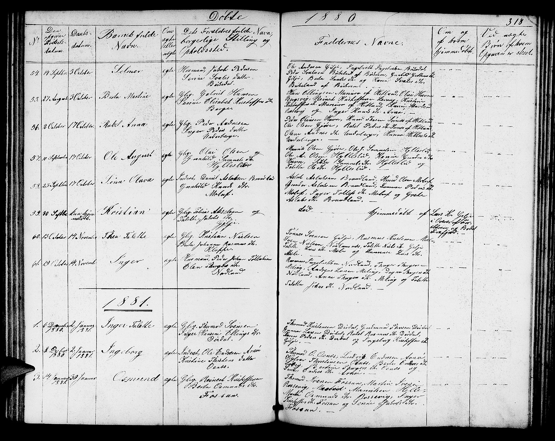 Høgsfjord sokneprestkontor, SAST/A-101624/H/Ha/Hab/L0002: Parish register (copy) no. B 2, 1855-1882, p. 318