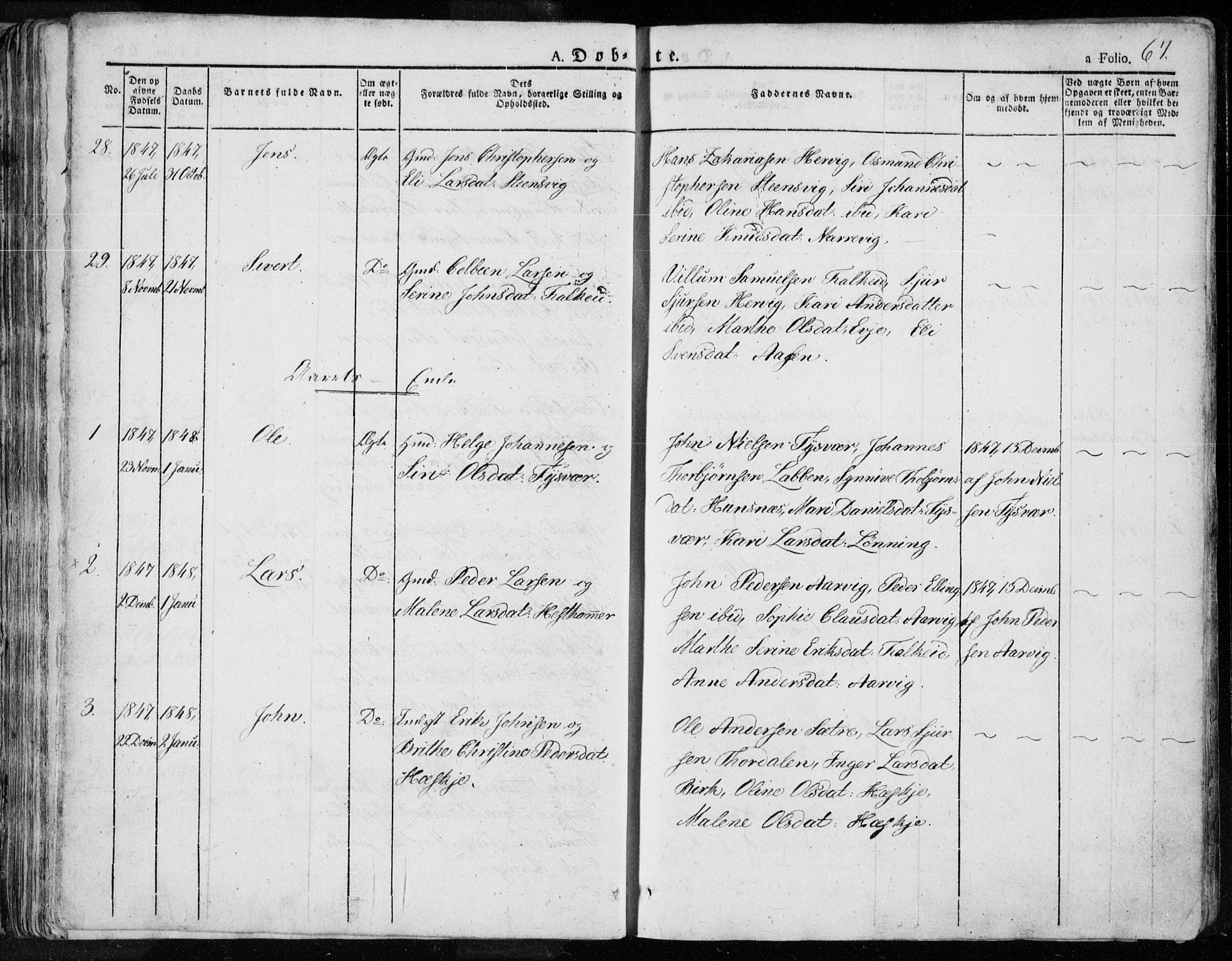 Tysvær sokneprestkontor, SAST/A -101864/H/Ha/Haa/L0001: Parish register (official) no. A 1.1, 1831-1856, p. 67
