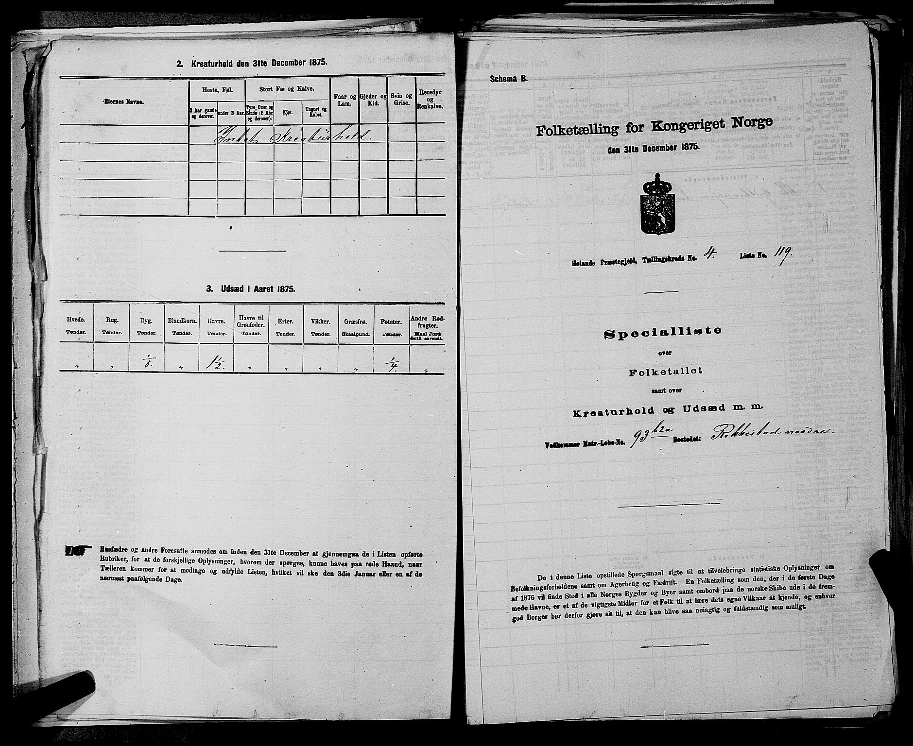 RA, 1875 census for 0221P Høland, 1875, p. 540