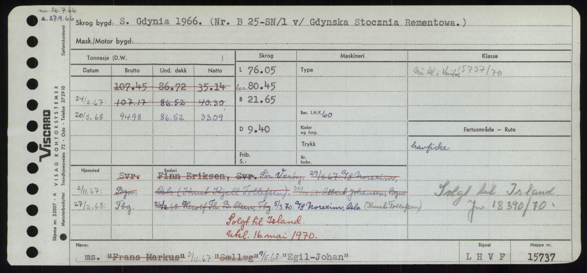 Sjøfartsdirektoratet med forløpere, Skipsmålingen, RA/S-1627/H/Hd/L0009: Fartøy, E, p. 95