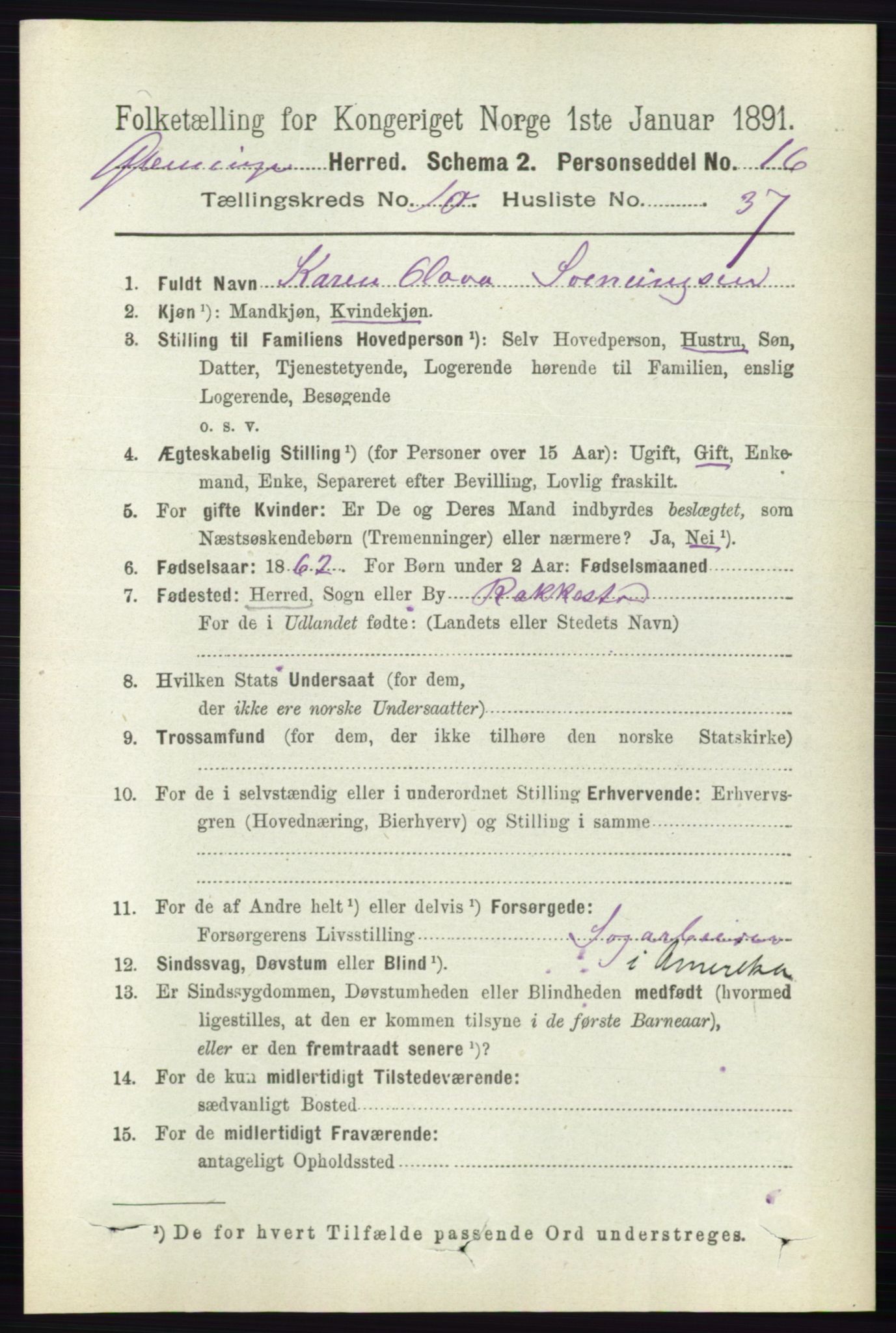 RA, 1891 census for 0132 Glemmen, 1891, p. 10260