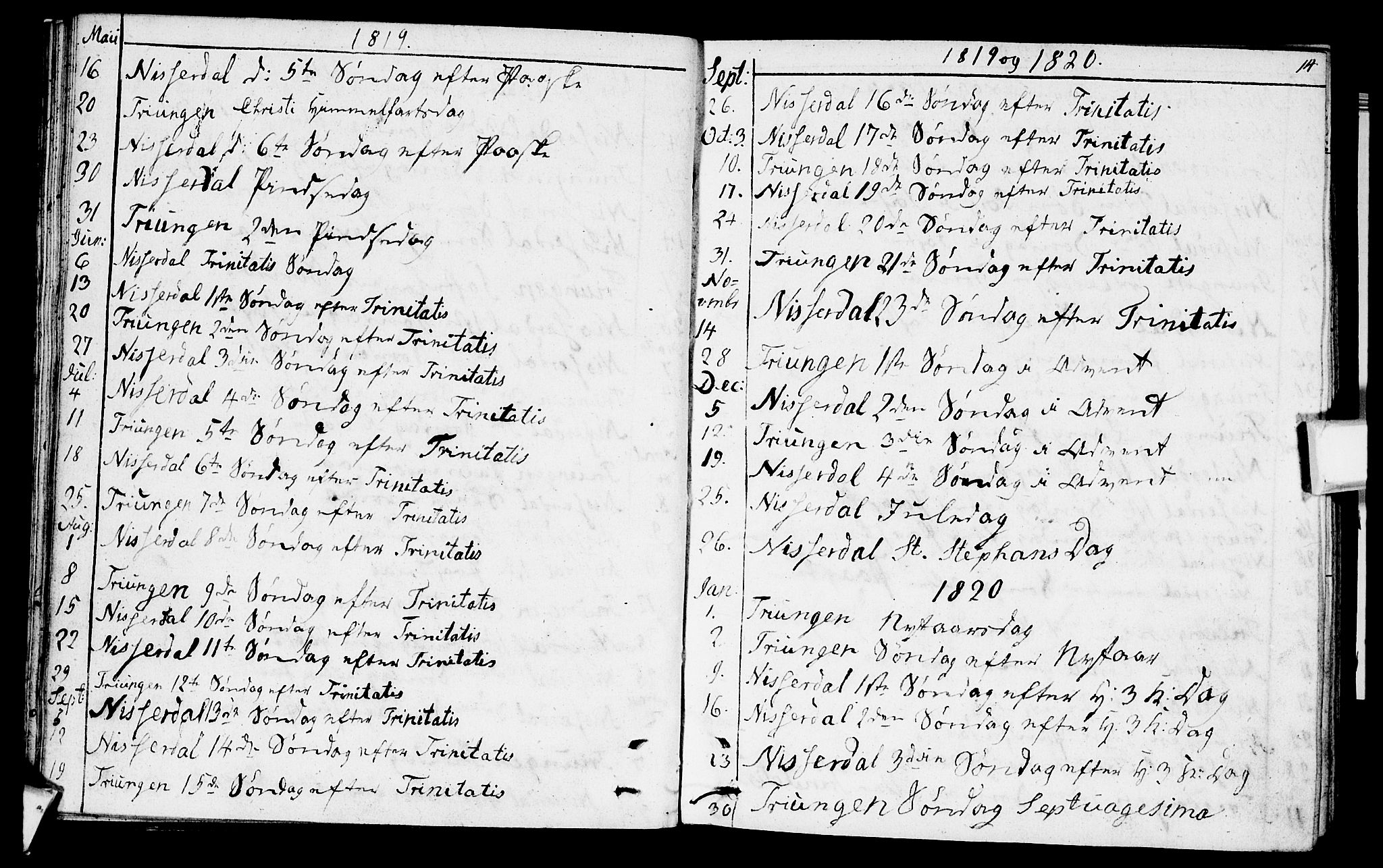Nissedal kirkebøker, AV/SAKO-A-288/F/Fa/L0001: Parish register (official) no. I 1, 1811-1814, p. 14