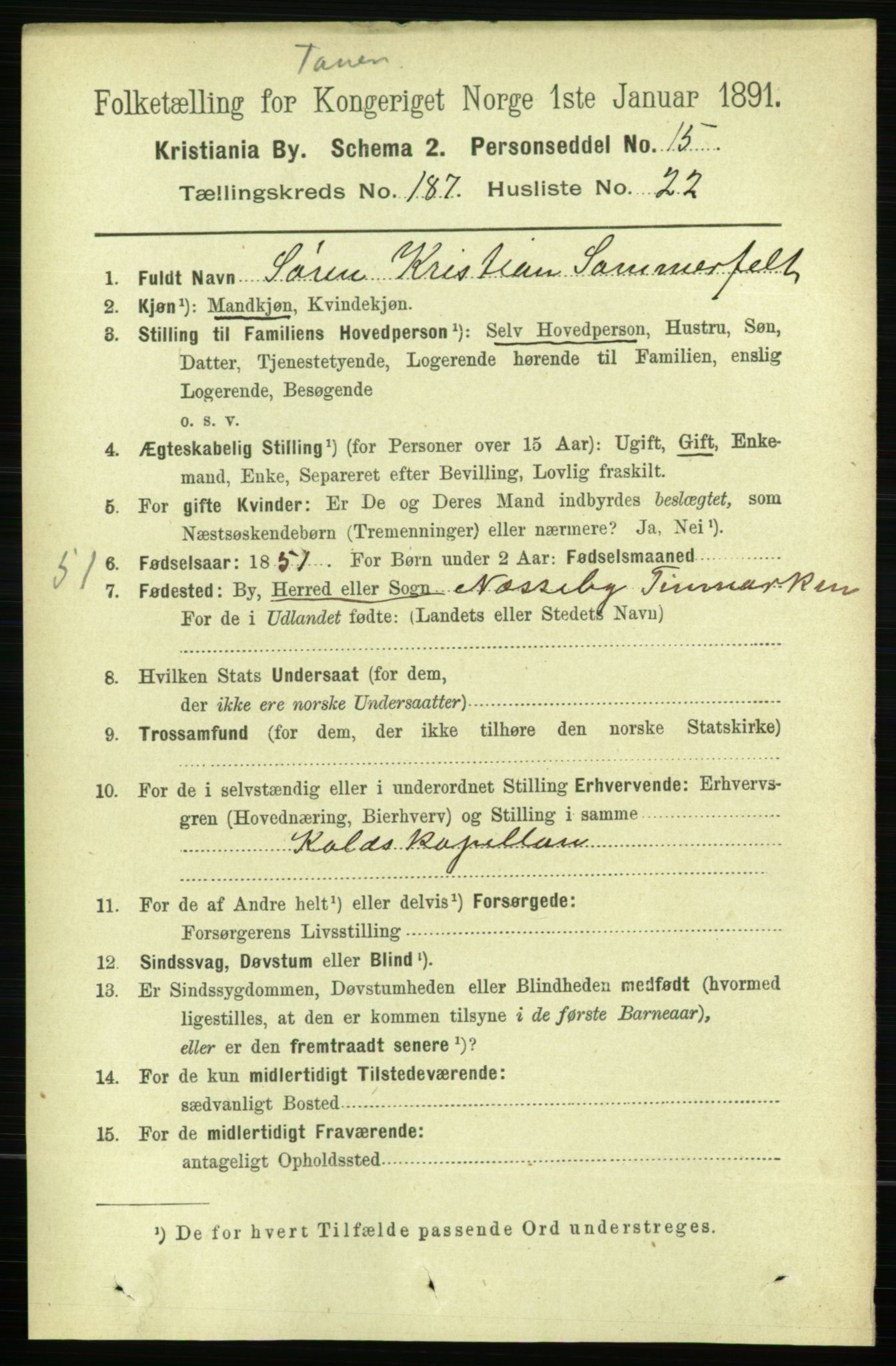 RA, 1891 census for 0301 Kristiania, 1891, p. 112203