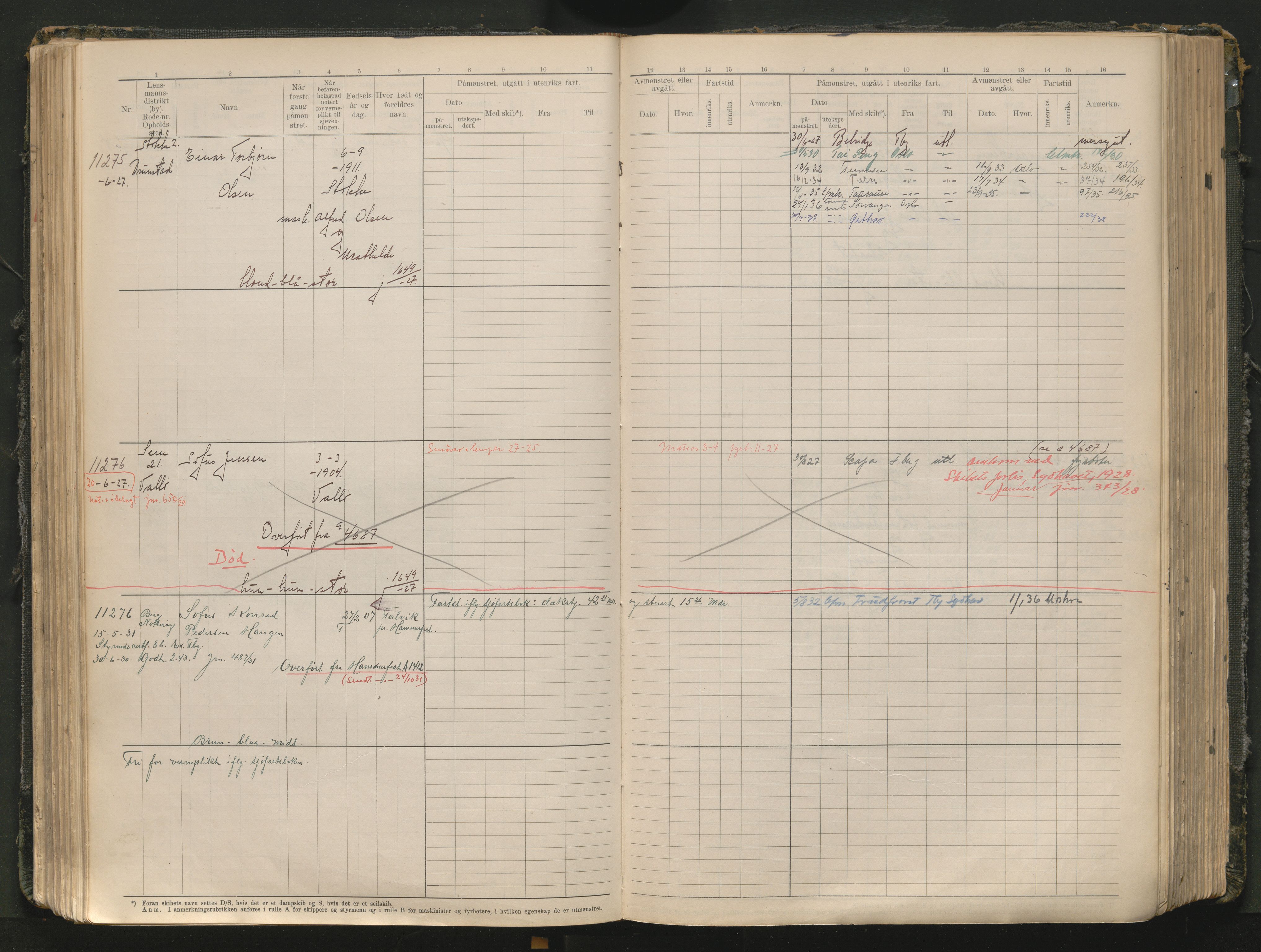 Tønsberg innrulleringskontor, AV/SAKO-A-786/F/Fc/Fcb/L0012: Hovedrulle Patent nr. 10828-12216, 1925-1948