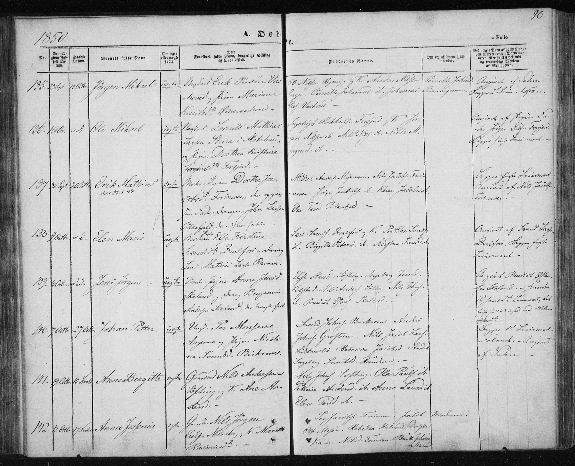 Ministerialprotokoller, klokkerbøker og fødselsregistre - Nordland, AV/SAT-A-1459/820/L0291: Parish register (official) no. 820A12, 1846-1854, p. 90