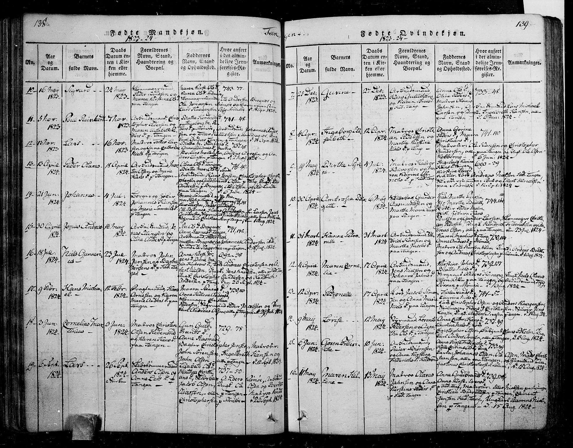 Skoger kirkebøker, AV/SAKO-A-59/F/Fa/L0002: Parish register (official) no. I 2 /2, 1814-1842, p. 138-139