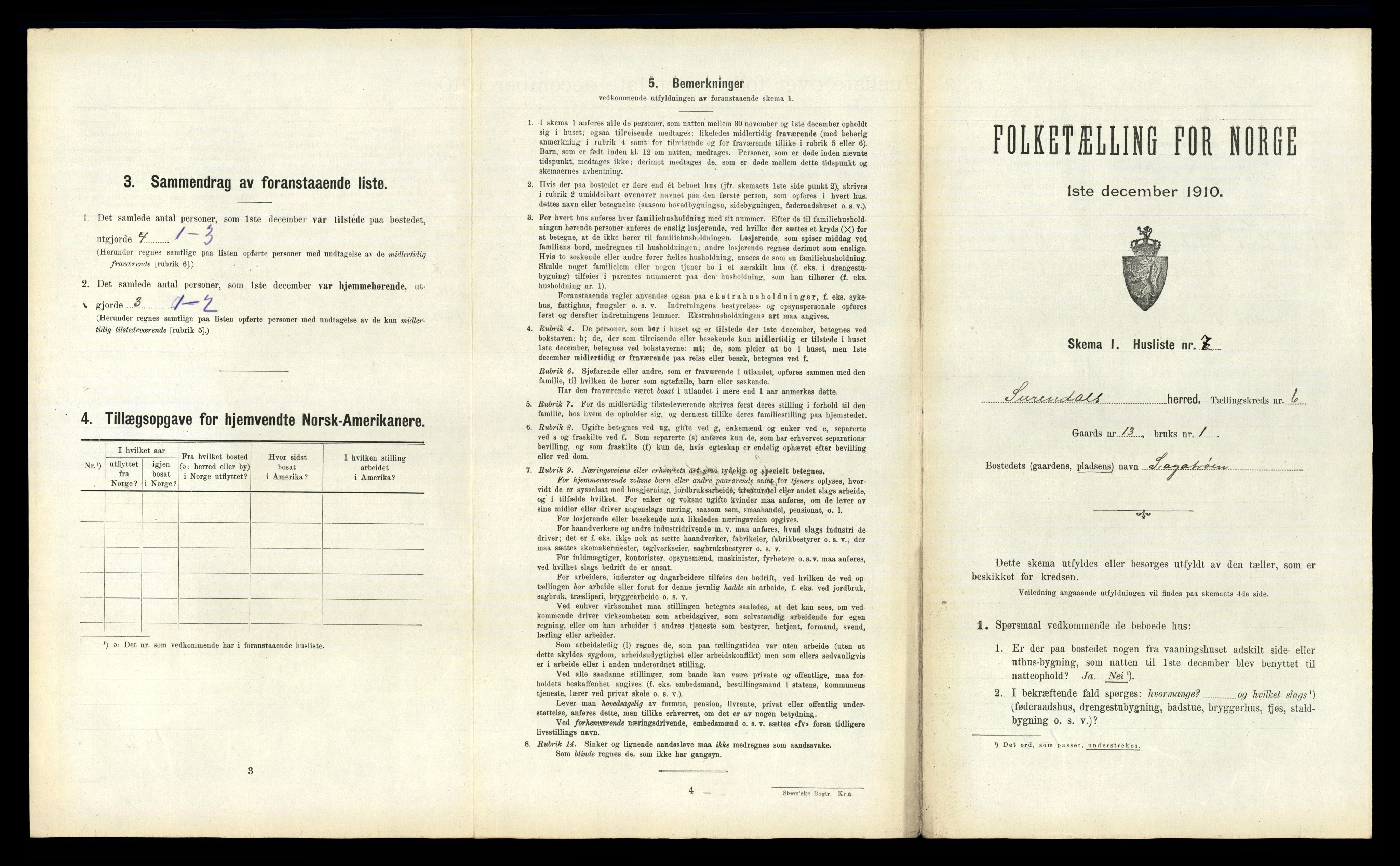 RA, 1910 census for Surnadal, 1910, p. 413