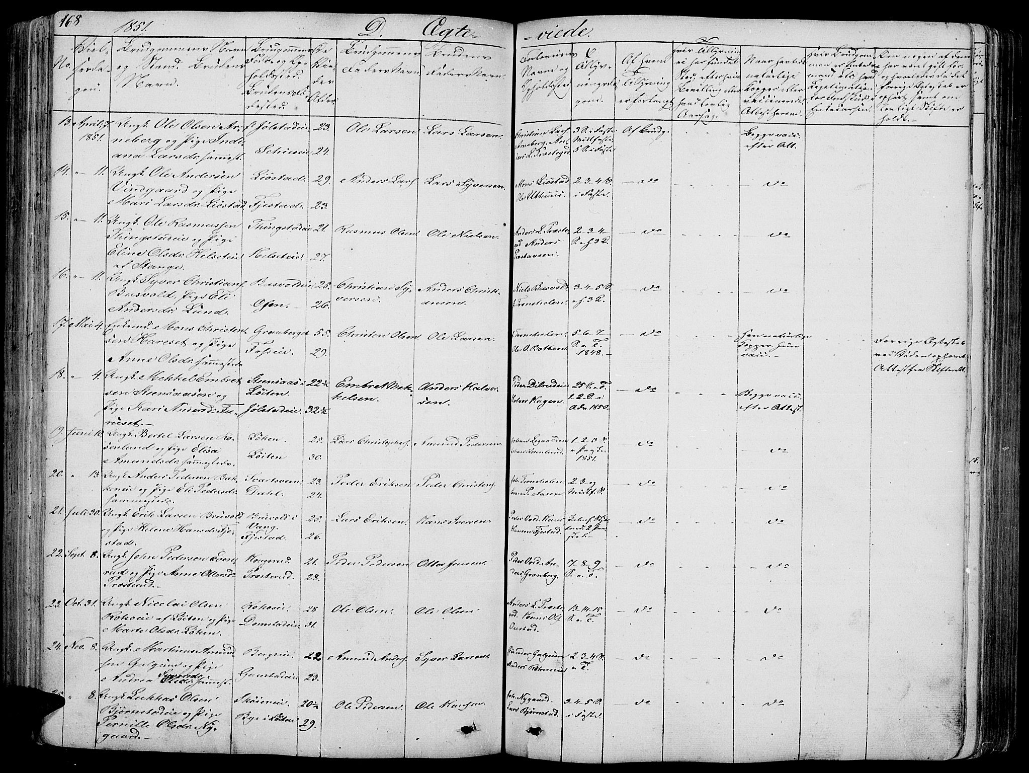 Romedal prestekontor, AV/SAH-PREST-004/L/L0009: Parish register (copy) no. 9, 1846-1866, p. 168