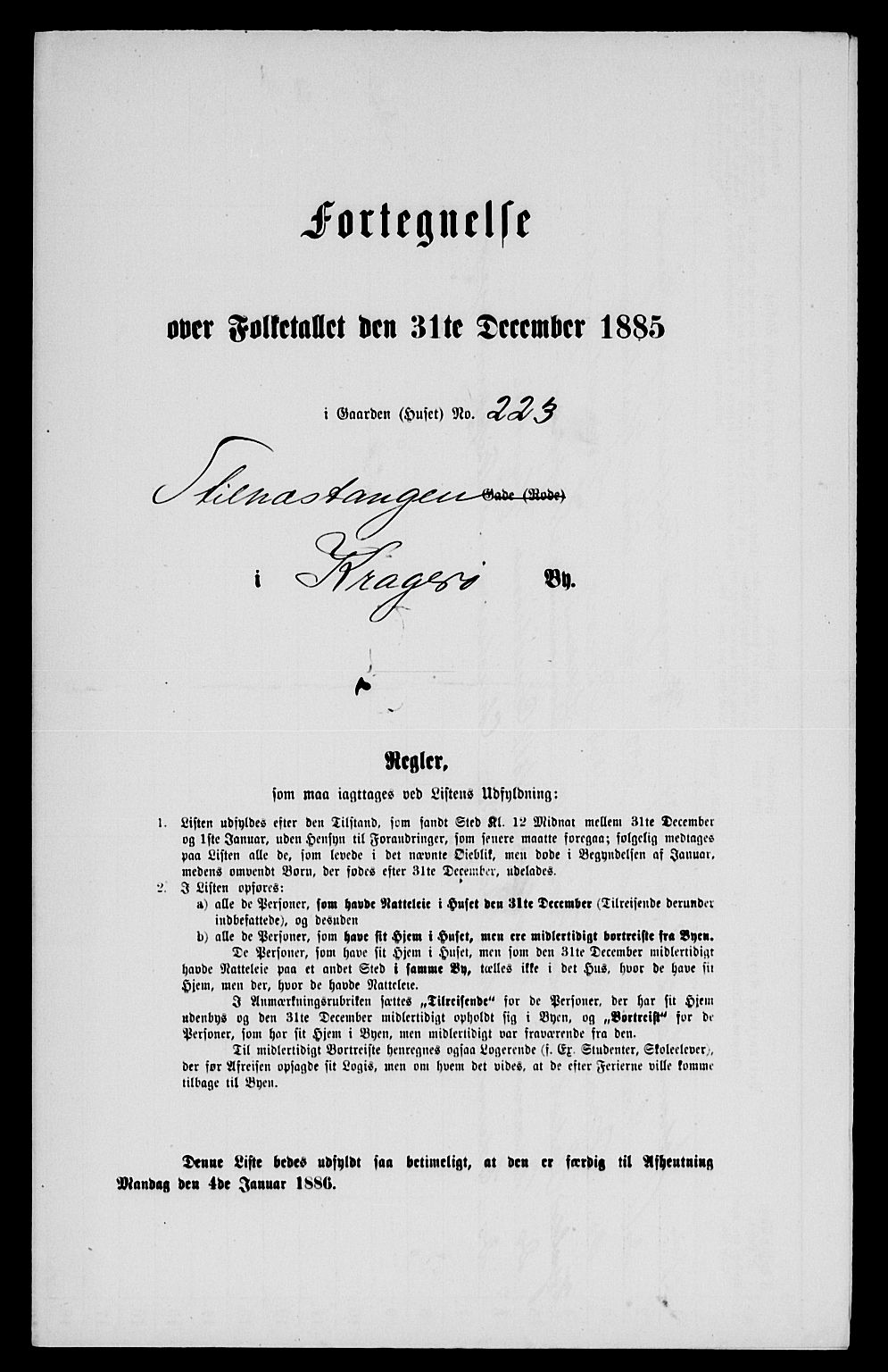SAKO, 1885 census for 0801 Kragerø, 1885, p. 164