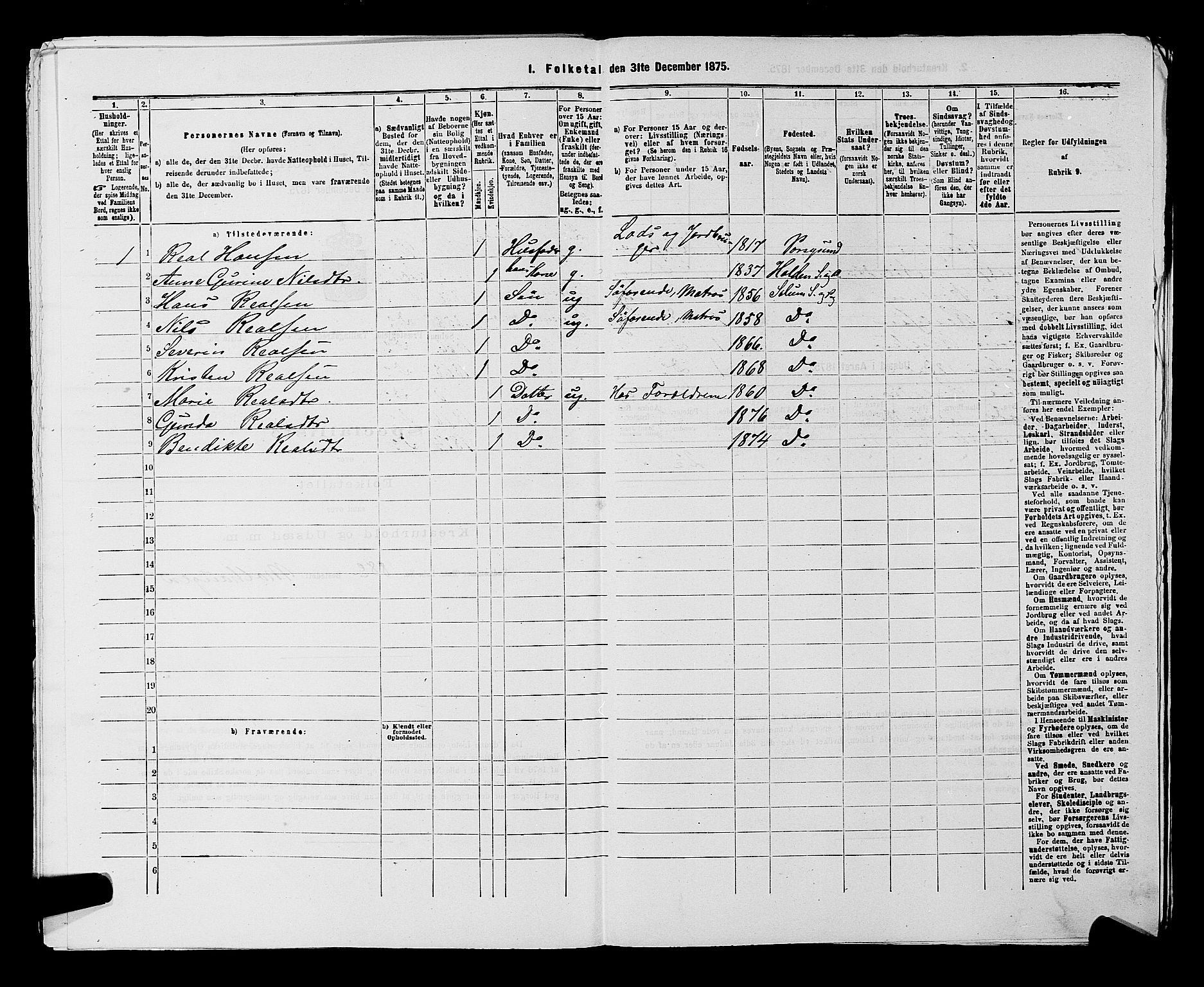 SAKO, 1875 census for 0818P Solum, 1875, p. 643