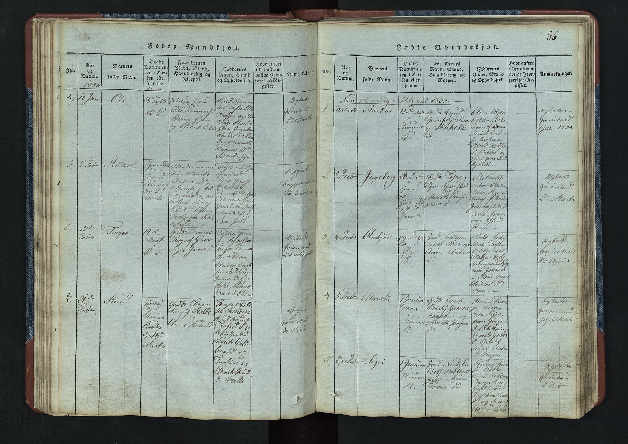 Vang prestekontor, Valdres, SAH/PREST-140/H/Hb/L0003: Parish register (copy) no. 3, 1814-1892, p. 86