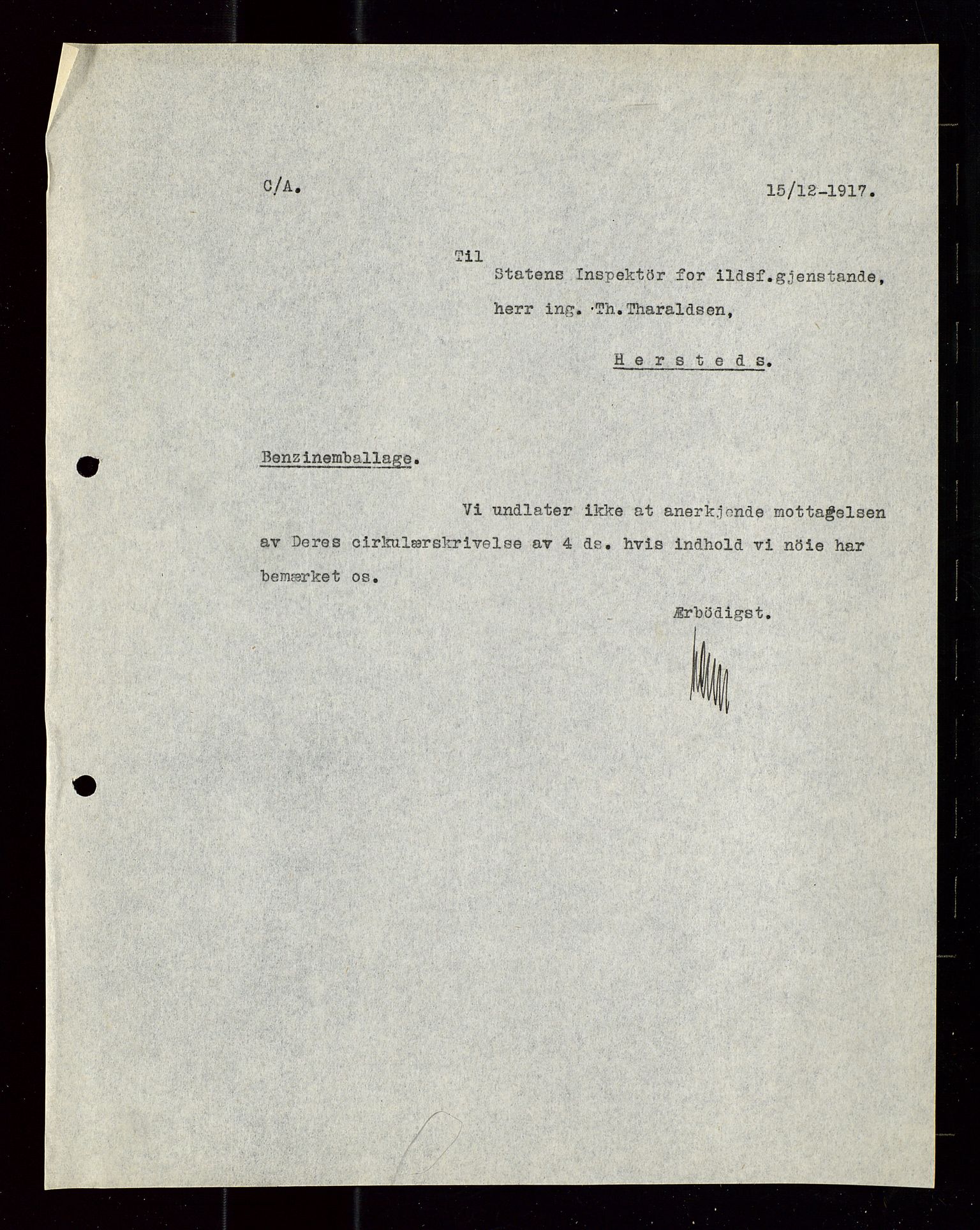 Pa 1521 - A/S Norske Shell, AV/SAST-A-101915/E/Ea/Eaa/L0020: Sjefskorrespondanse, 1917, p. 456