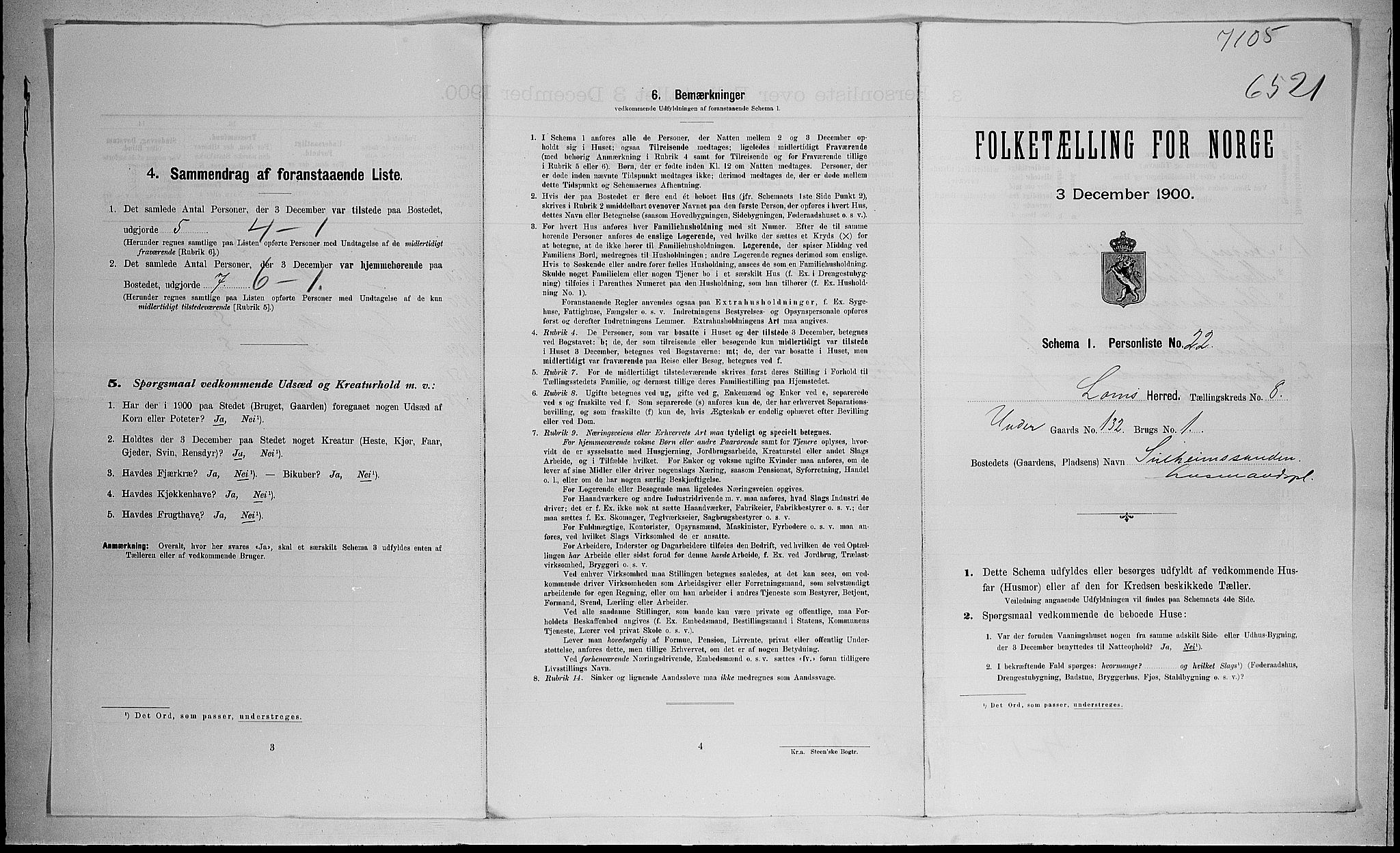 SAH, 1900 census for Lom, 1900, p. 74