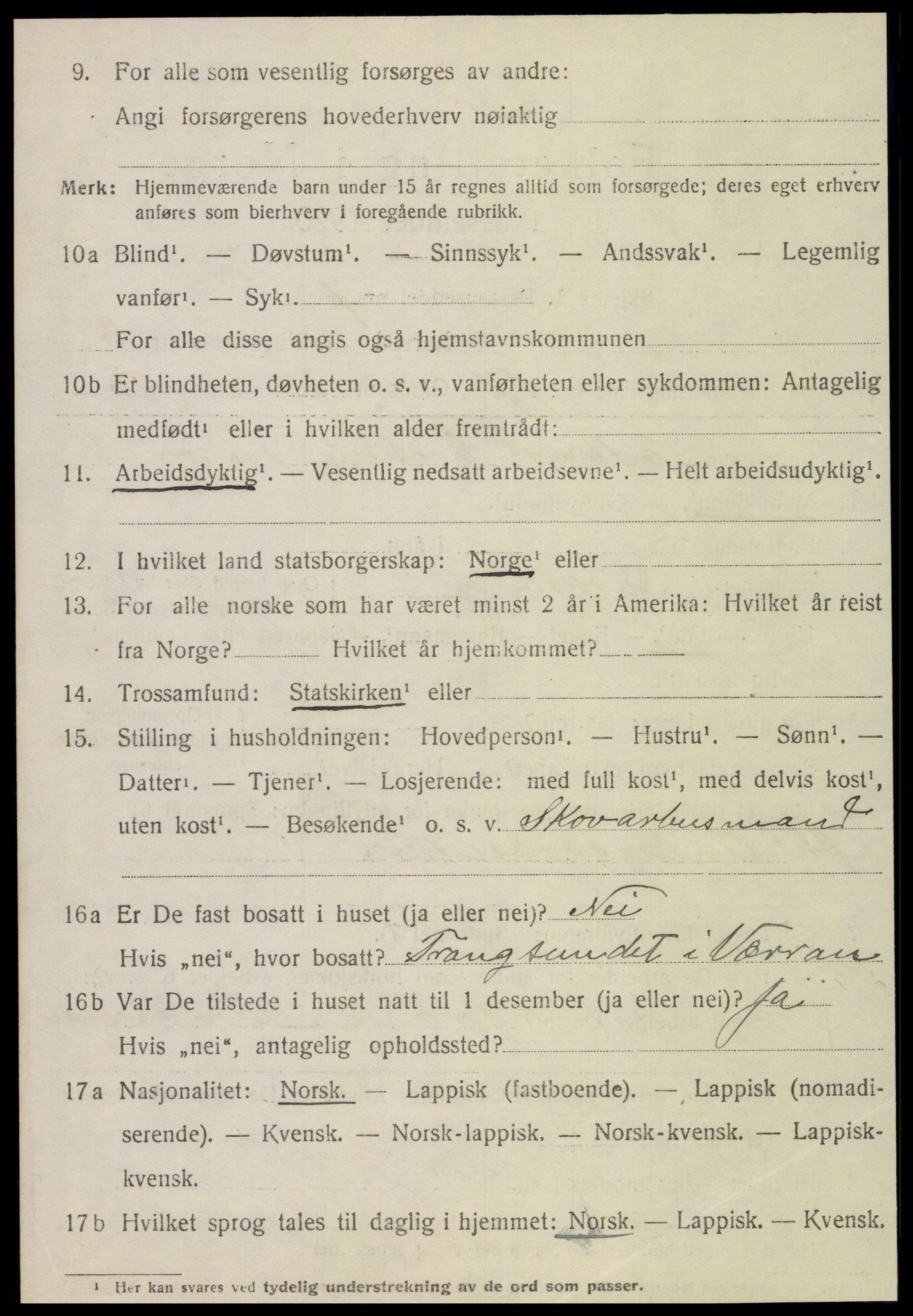 SAT, 1920 census for Verran, 1920, p. 1509