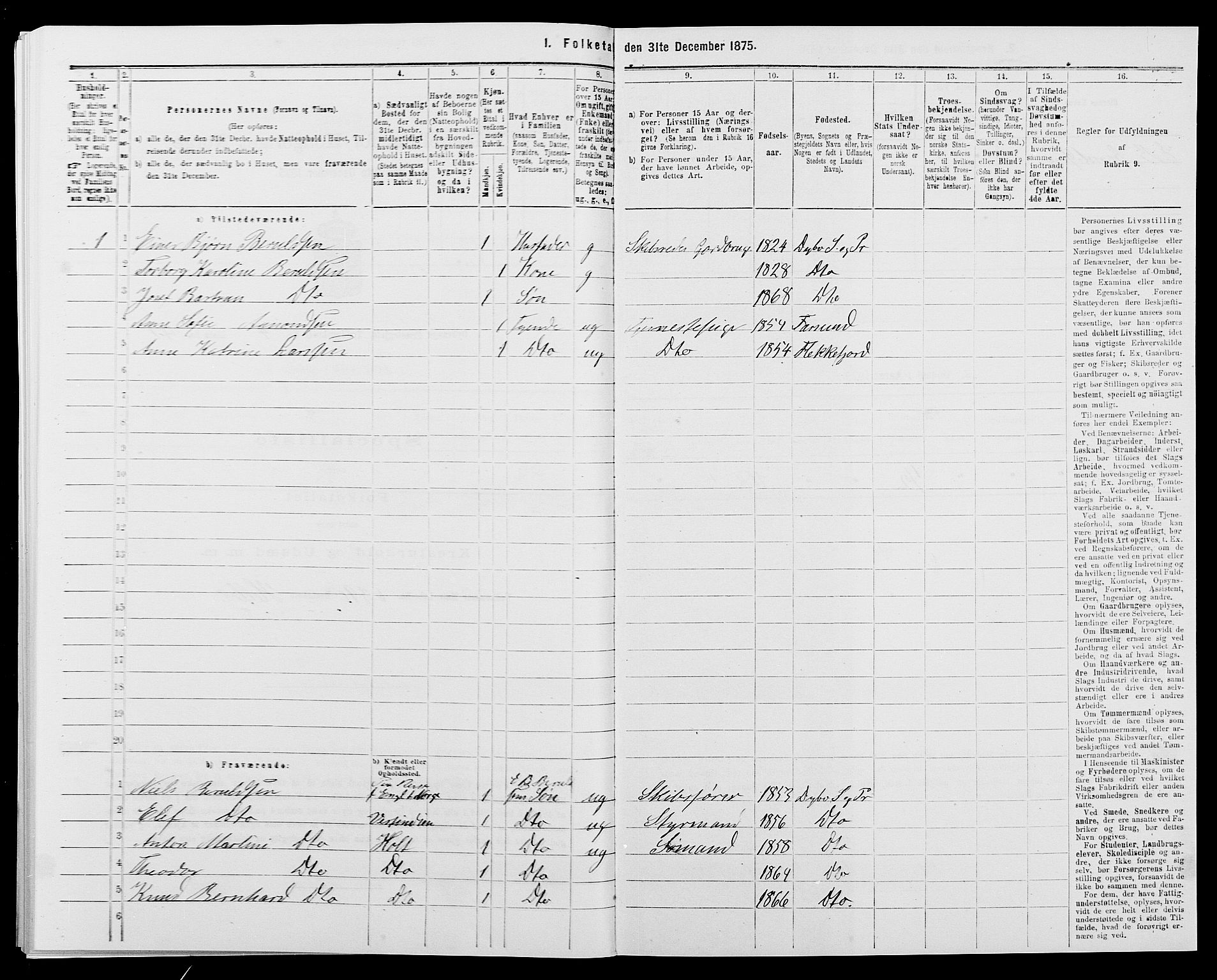 SAK, 1875 census for 0915P Dypvåg, 1875, p. 532