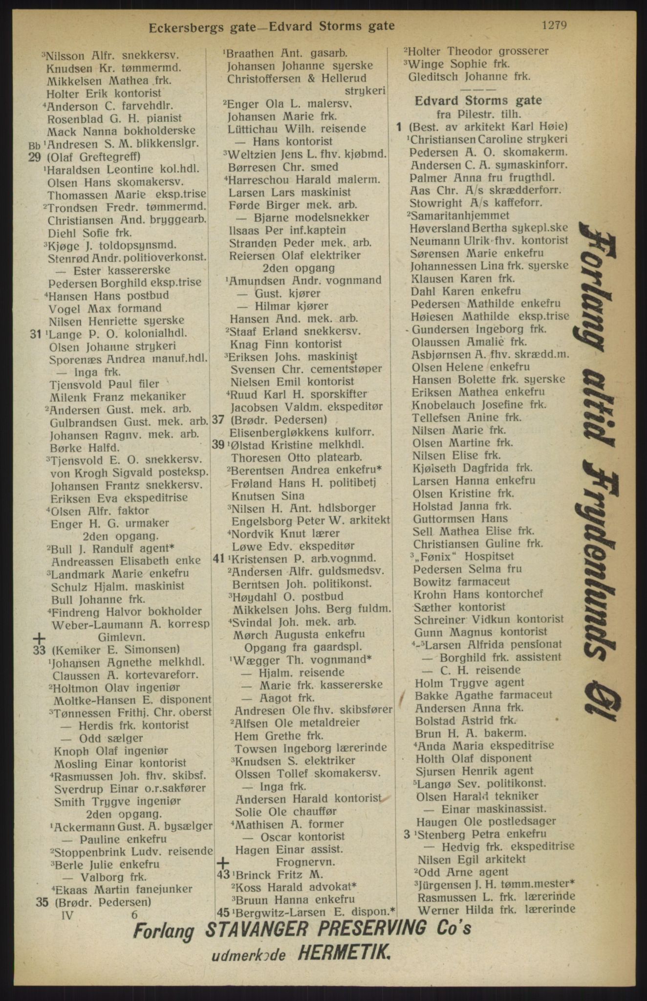 Kristiania/Oslo adressebok, PUBL/-, 1914, p. 1279