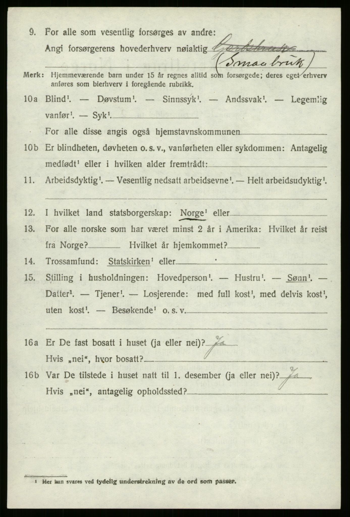 SAB, 1920 census for Gloppen, 1920, p. 3355