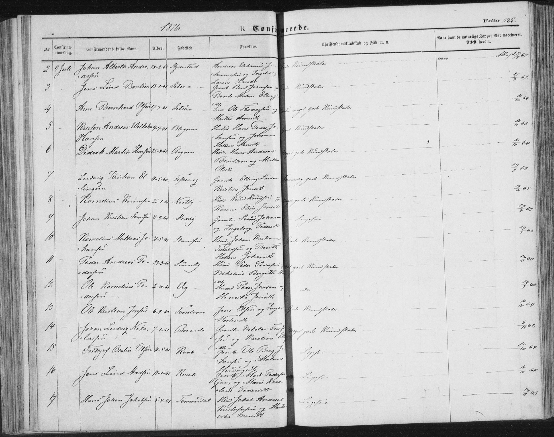Ministerialprotokoller, klokkerbøker og fødselsregistre - Nordland, SAT/A-1459/847/L0668: Parish register (official) no. 847A08, 1872-1886, p. 135