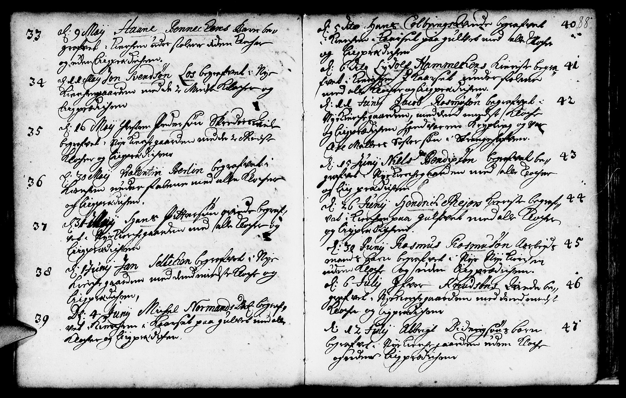 Nykirken Sokneprestembete, AV/SAB-A-77101/H/Haa/L0009: Parish register (official) no. A 9, 1689-1759, p. 88