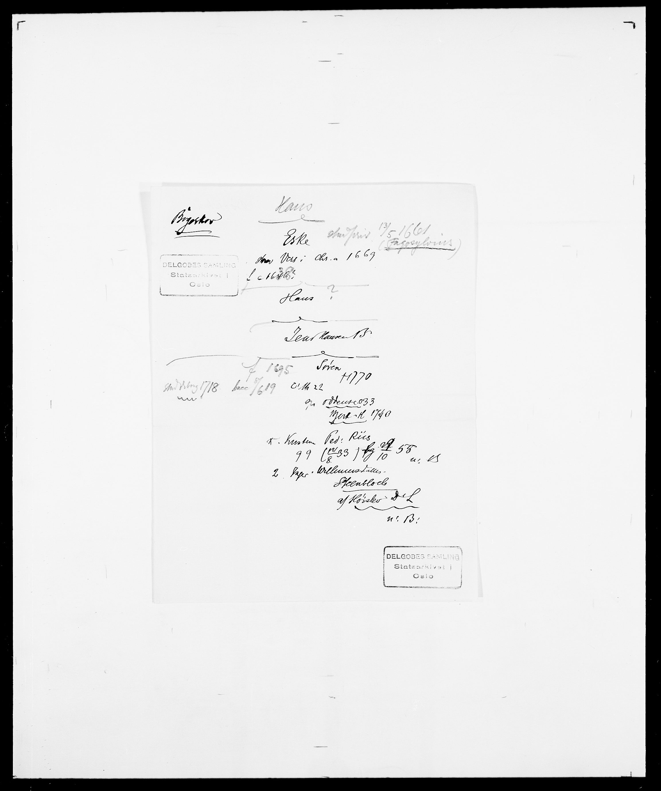 Delgobe, Charles Antoine - samling, AV/SAO-PAO-0038/D/Da/L0007: Buaas - Caphengst, p. 699