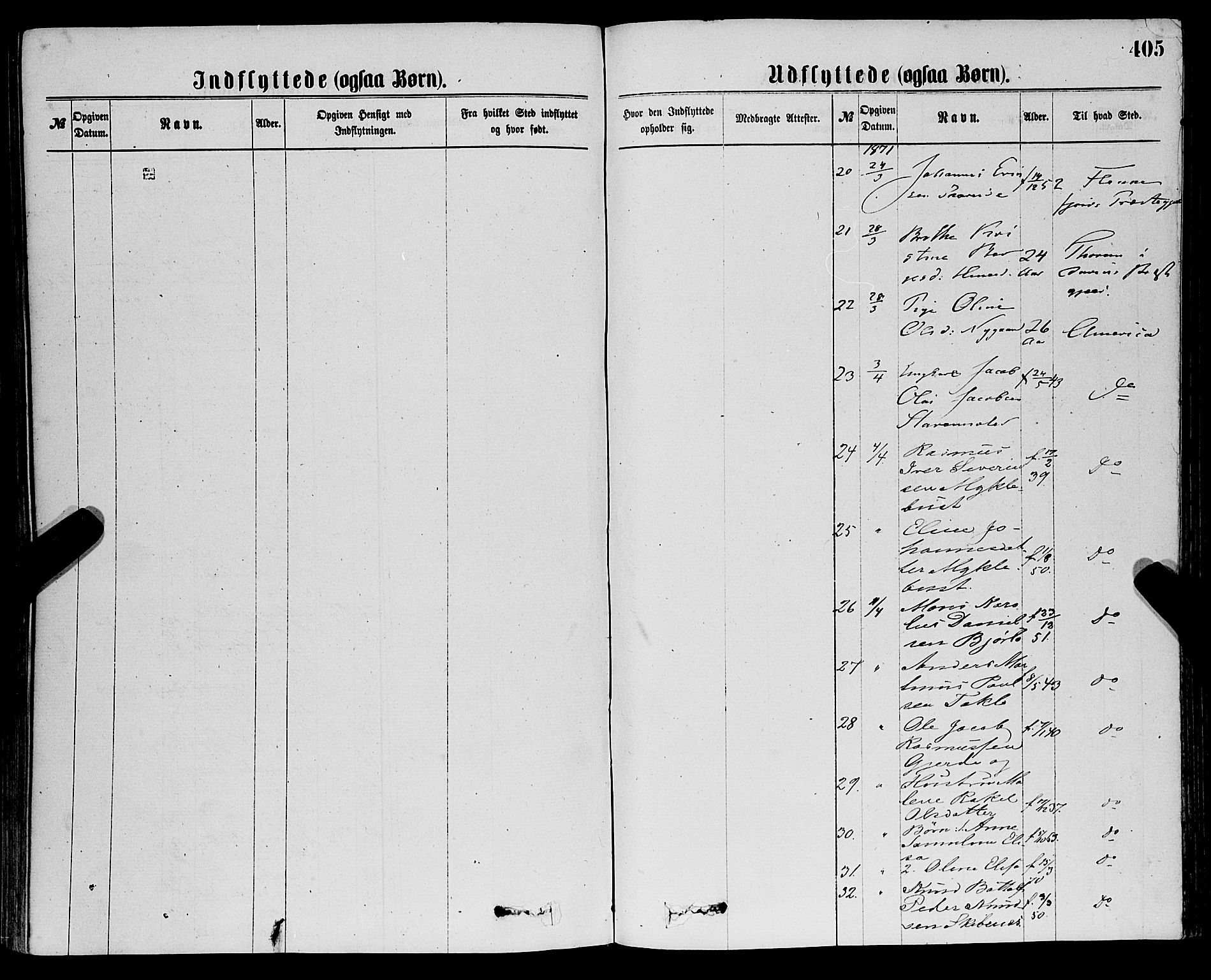 Eid sokneprestembete, SAB/A-82301/H/Haa/Haaa/L0010: Parish register (official) no. A 10, 1867-1878, p. 405