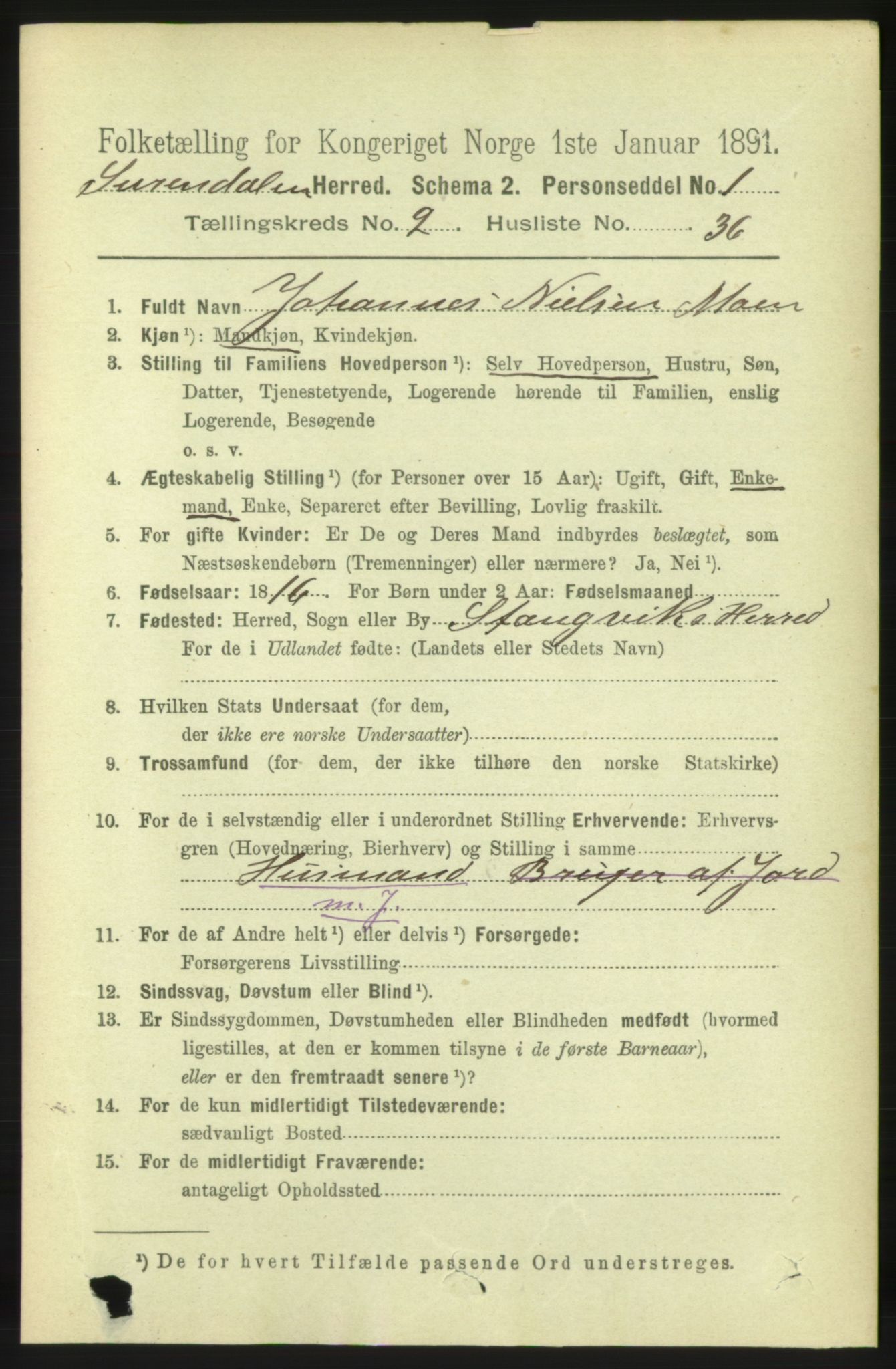 RA, 1891 census for 1566 Surnadal, 1891, p. 739